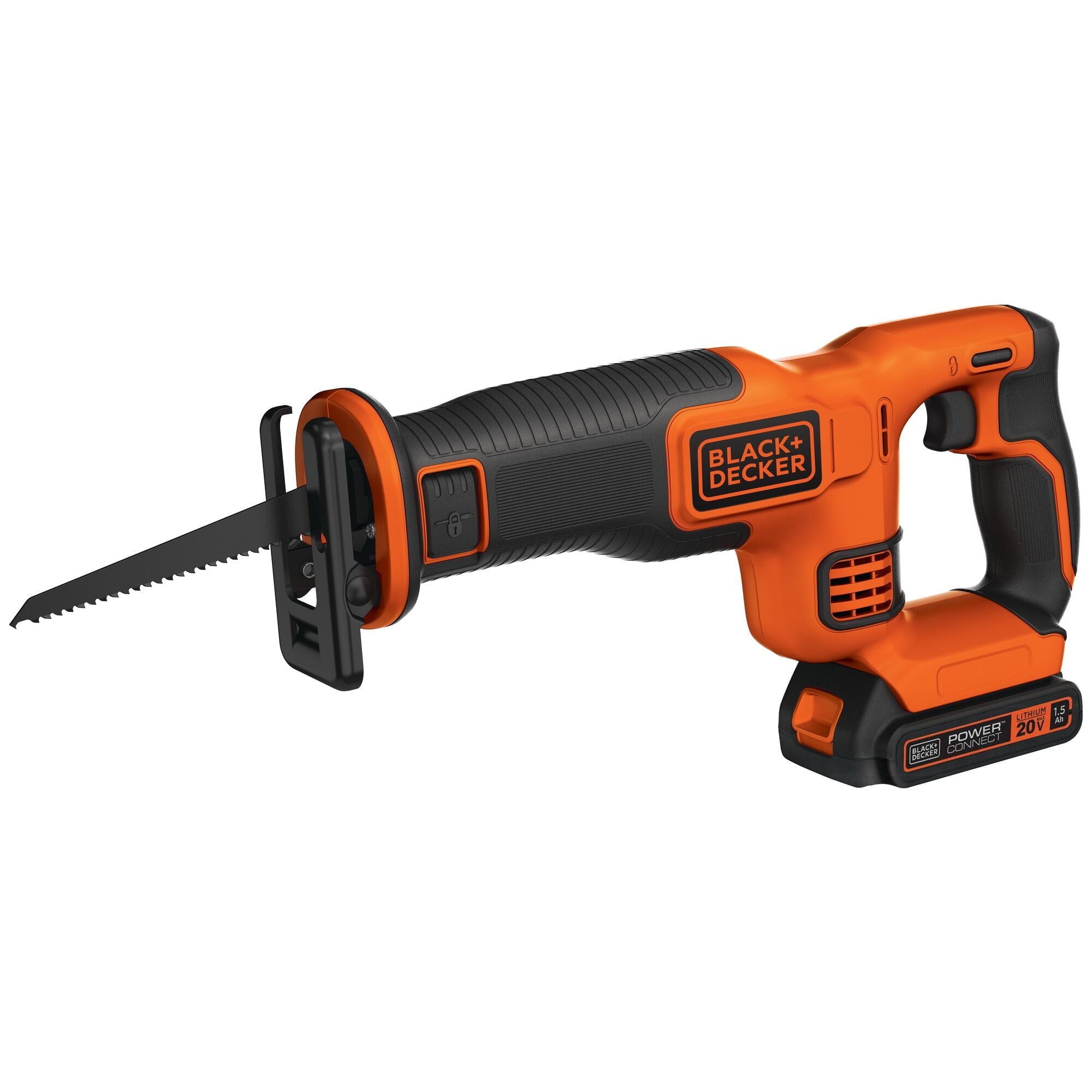 BLACK+DECKER 20V Cordless Reciprocating Saw, 1.5Ah, Battery and Charger Included