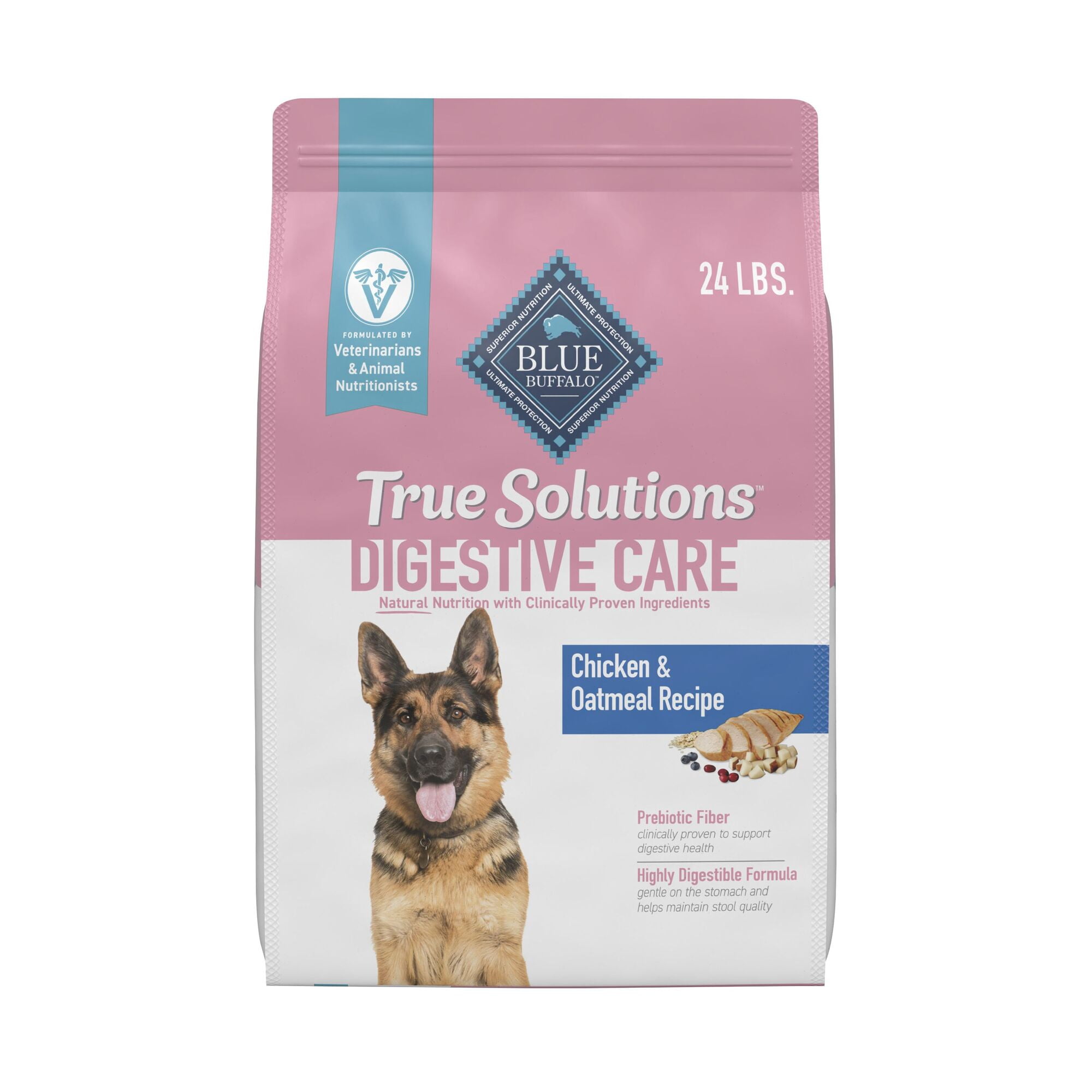 BLUE True Solutions Blissful Belly Digestive Care Adult Dog Dry Food, Chicken, 24-lb. Bag