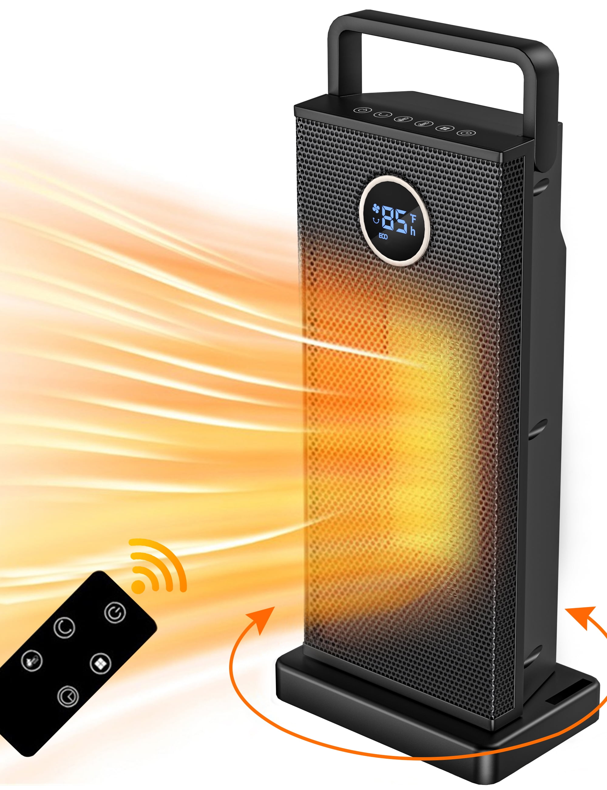 BLUELK Space Heater, Portable Electric Heater 2000W PTC with Thermostat, 3 Modes 70° Oscillating, 12h Timer, Safety & Quiet-Instant Heating for Indoor