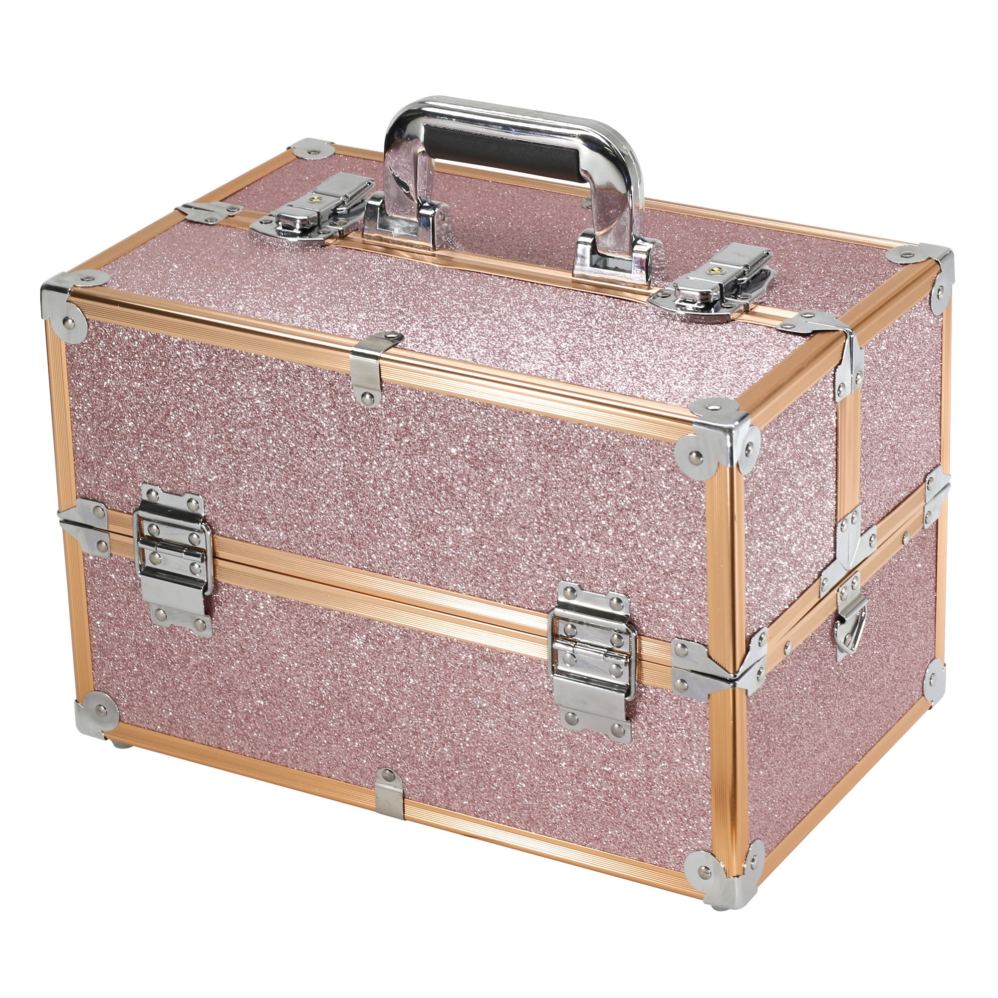 BOLLA Portable Makeup Train Case, Rose Gold