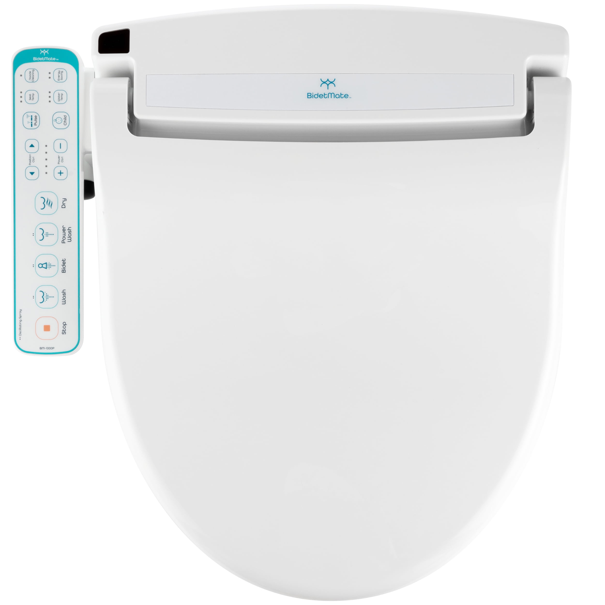 BidetMate 1000 Series Japanese Toilet Seat with Heated Bidet & Control Panel, Round