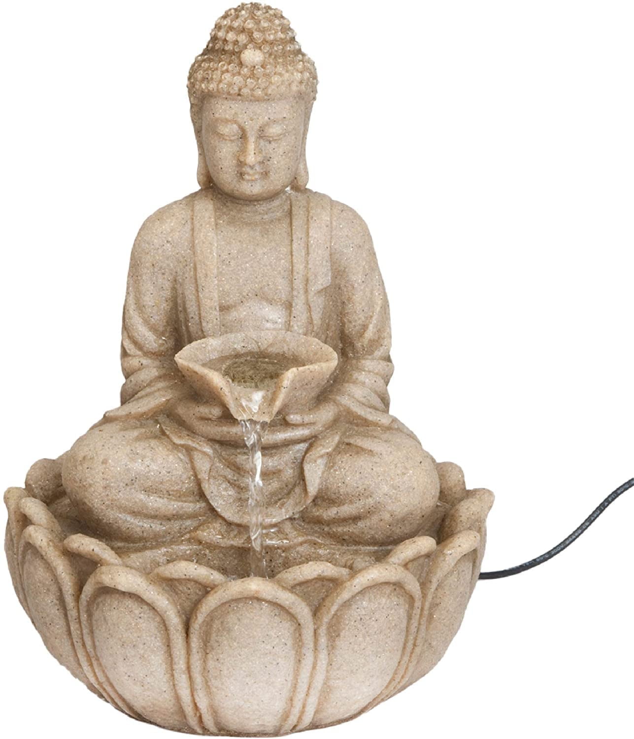 Bits & Pieces Compact Indoor Meditating Buddha Tabletop Water Fountain
