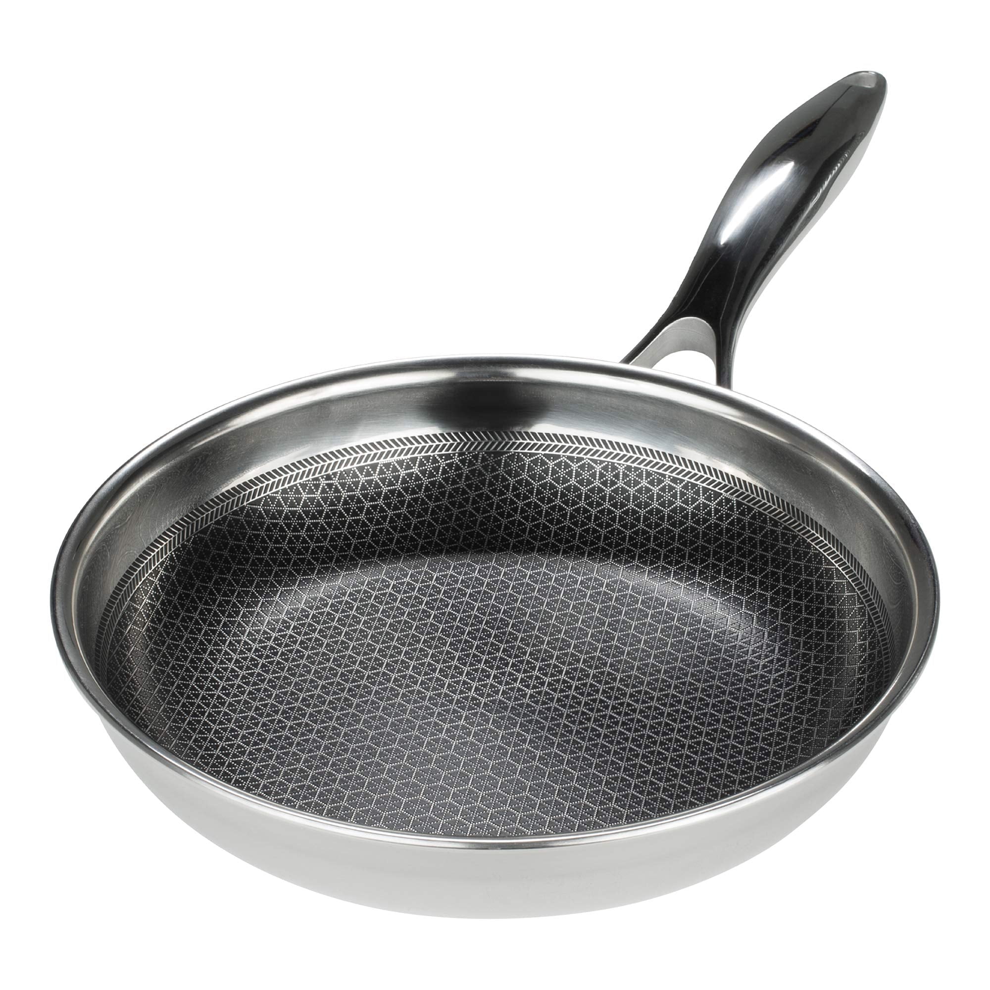 Black Cube Hybrid Quick Release Stainless Steel Frying Pan with Nonstick Coating, Oven-Safe Cookware