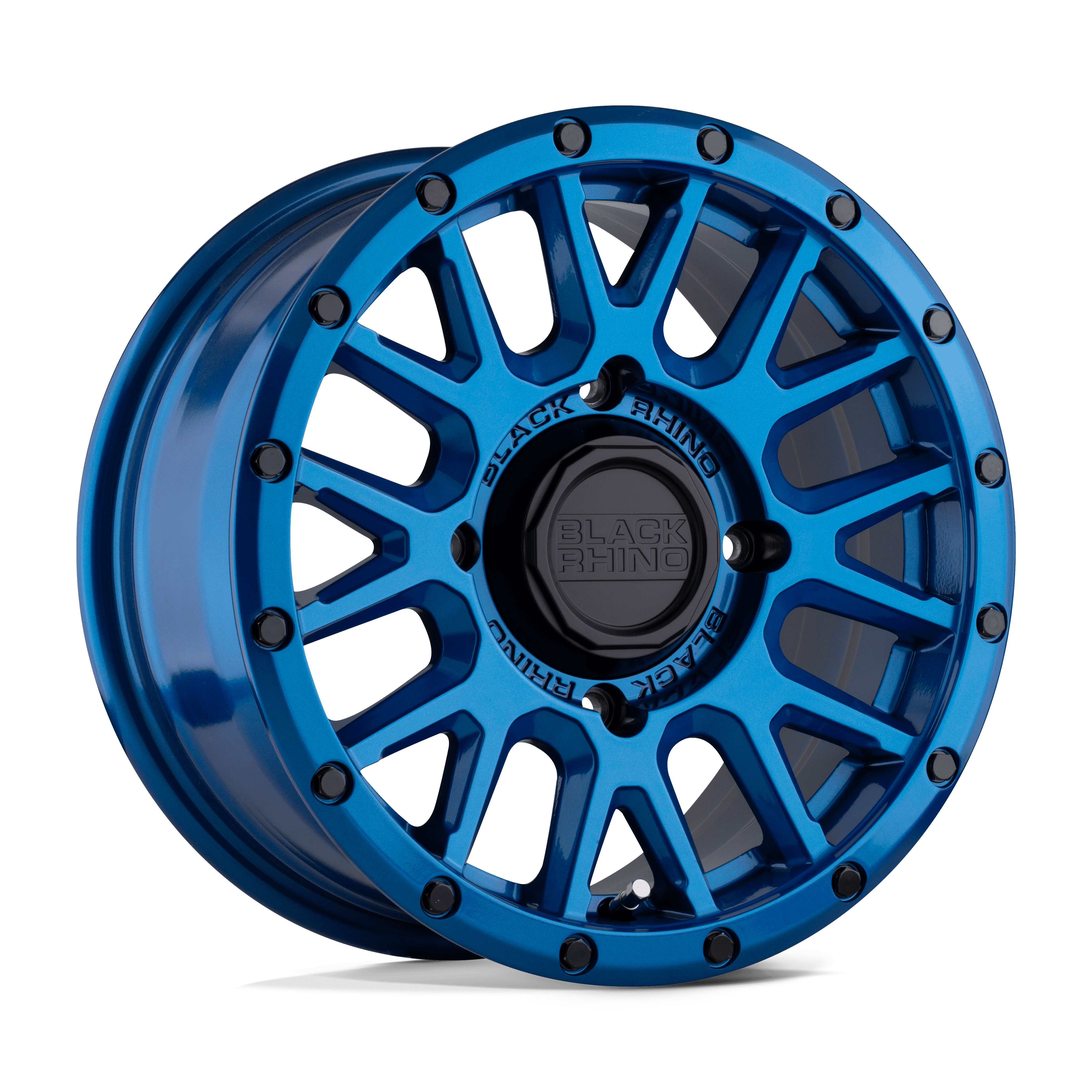 Black Rhino Powersports Cast Aluminum Rim BLLPZ 15X7 4X137 BLUE-BLK-BLTS 51MM, 1570LPZ514136U06