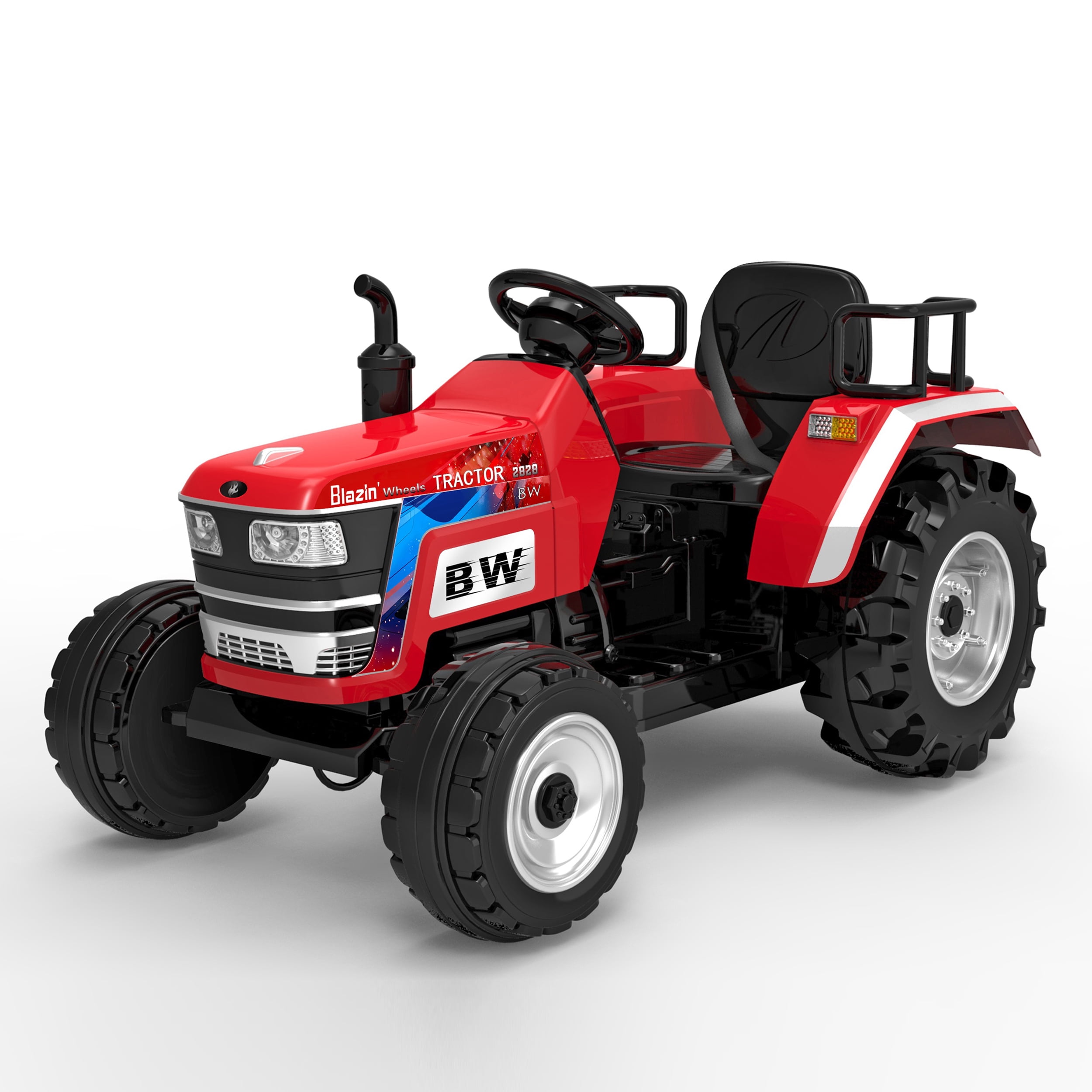 Blazin' Wheels 12V Tractor Ride-On with USB & MP3 for Kids, Powered Toy Vehicle