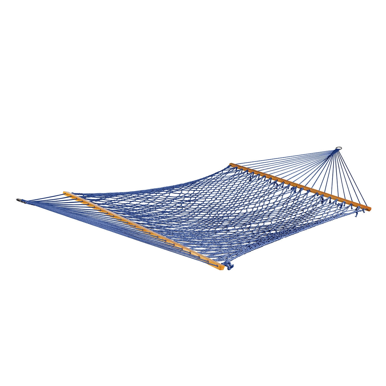 Bliss Hammocks Cotton Rope Hammock W/ Spreader Bar, 60-in. Wide, 450 lb. Capacity - Blue