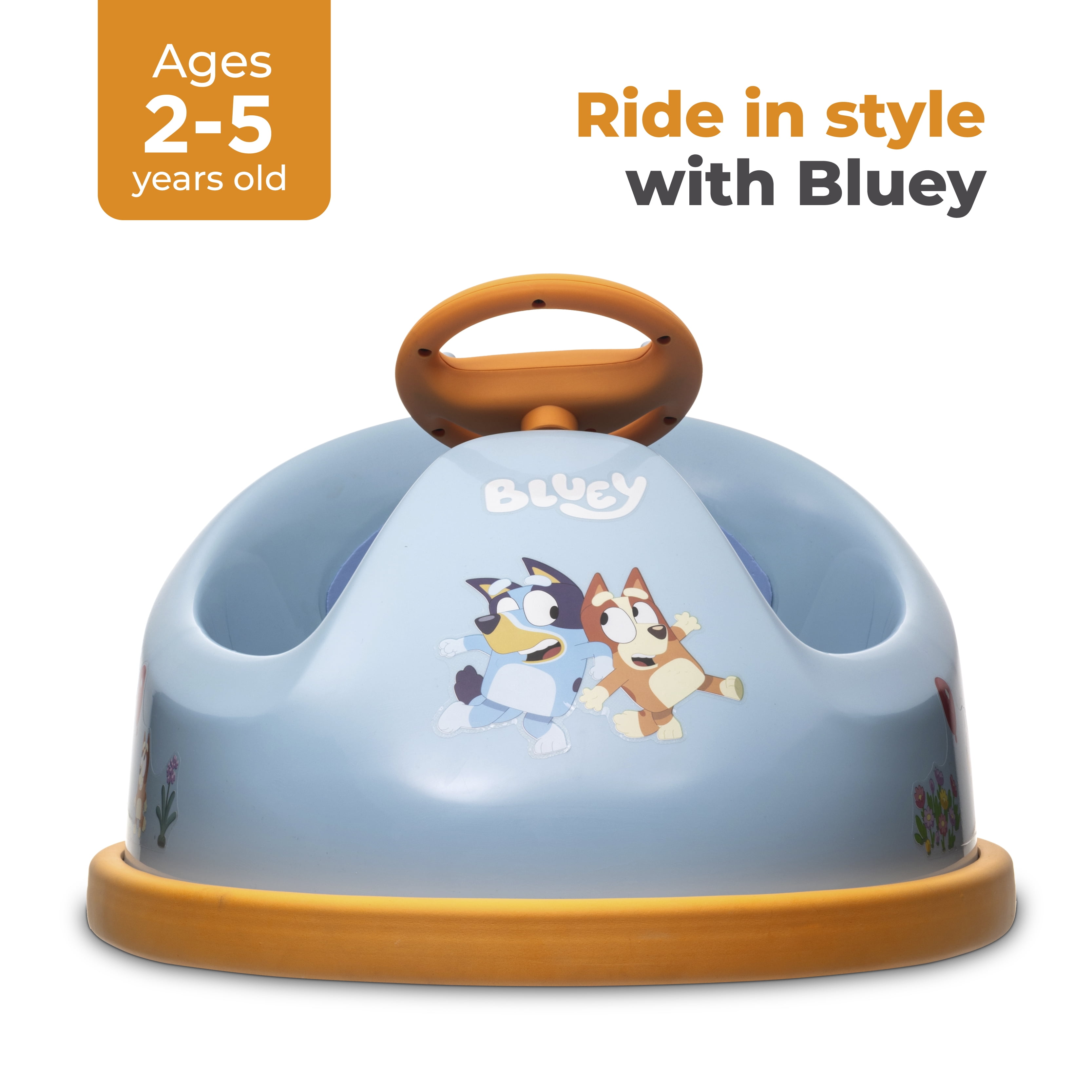 Bluey 6V Bumper Car, Battery Powered Ride on Toy with Remote for Kids Ages 1.5+, Blue