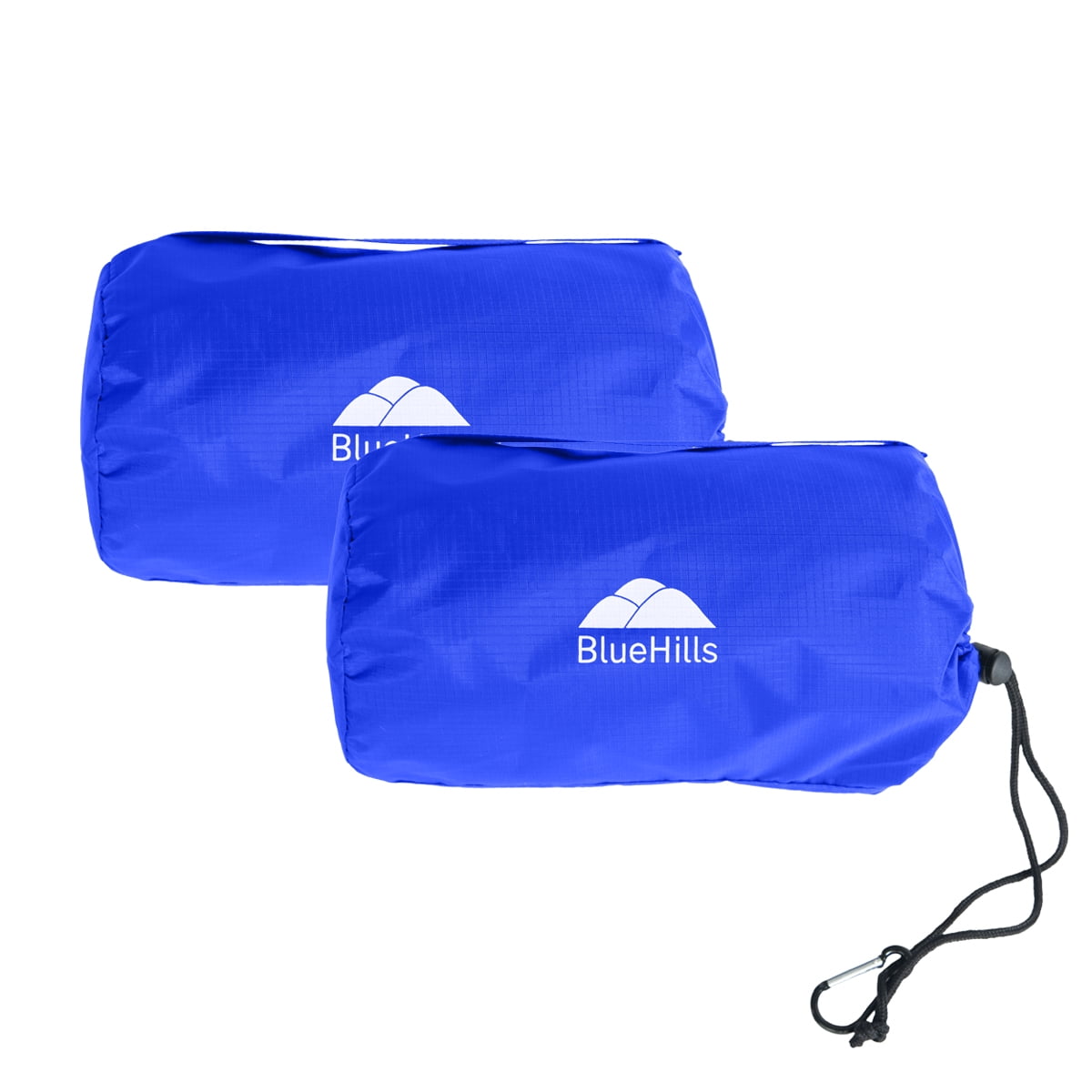 BlueHills Ultra Compact Airplane Travel Blanket 2 Pack Throw Blanket – Royal Blue
