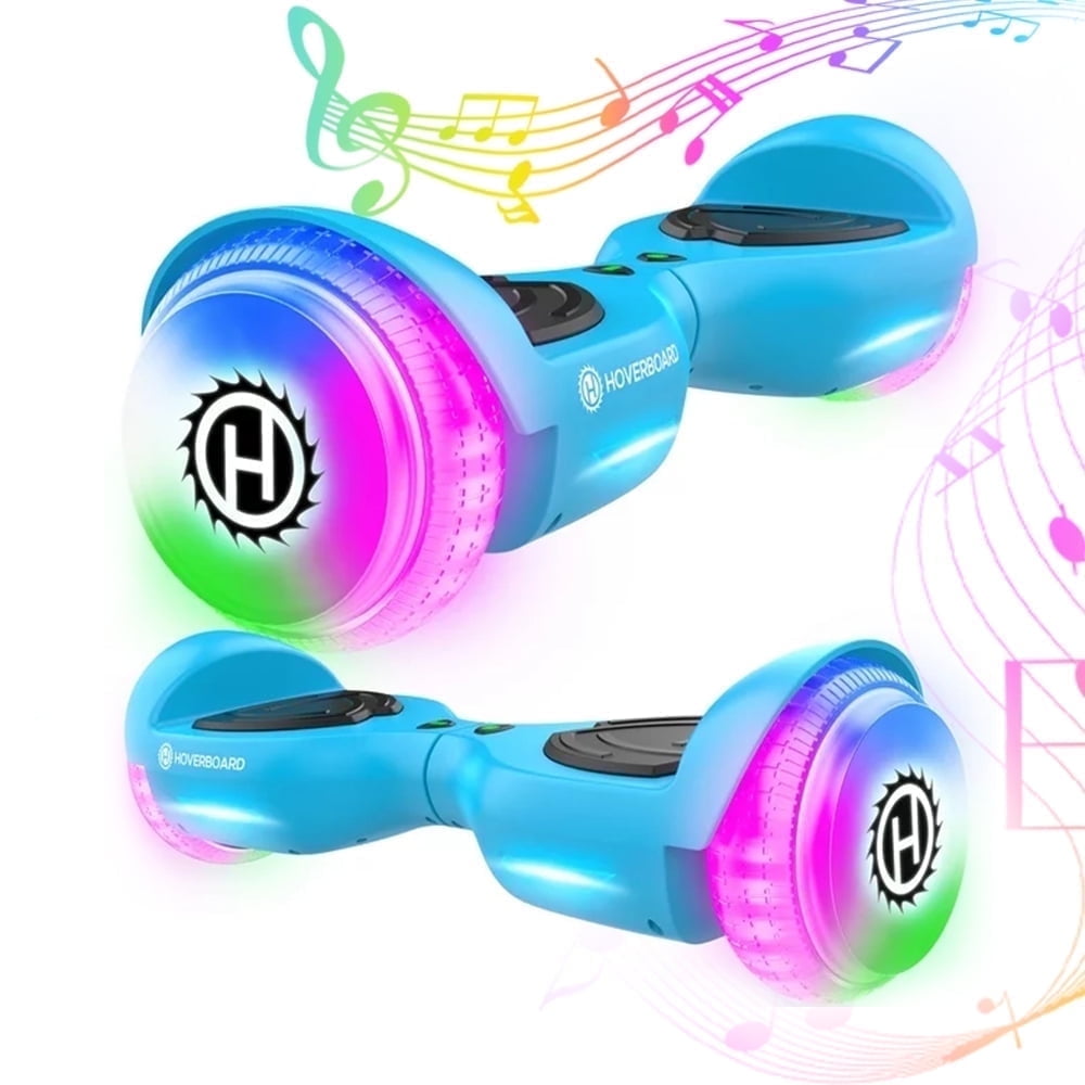 Bluetooth Hoverboard for Kids 6-12, 6.5" Colorful Luminous Wheels, Max Speed 6.2mph, Dual 250W Motor, Blue