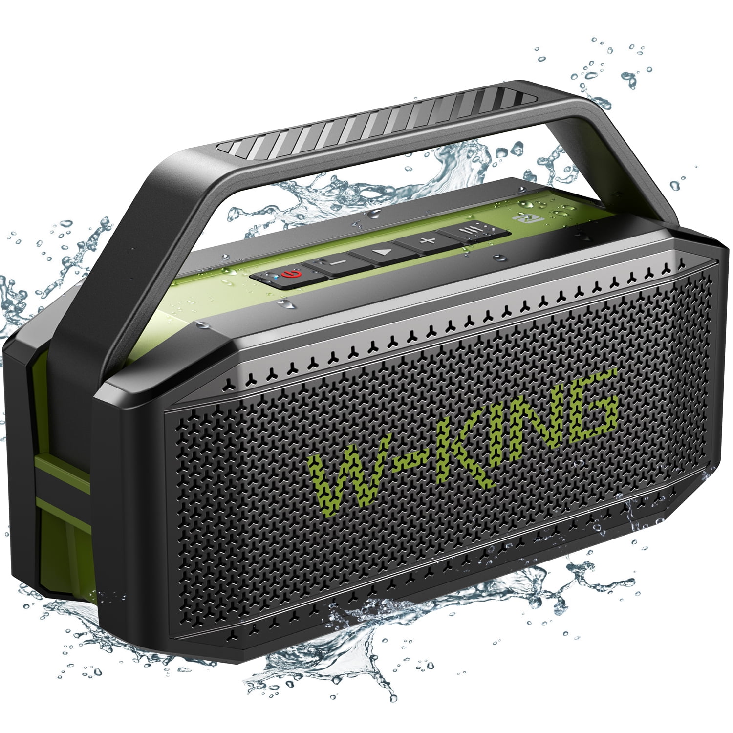 Bluetooth Speakers Loud, W-King 60W Portable Speaker with Rich Bass, Green