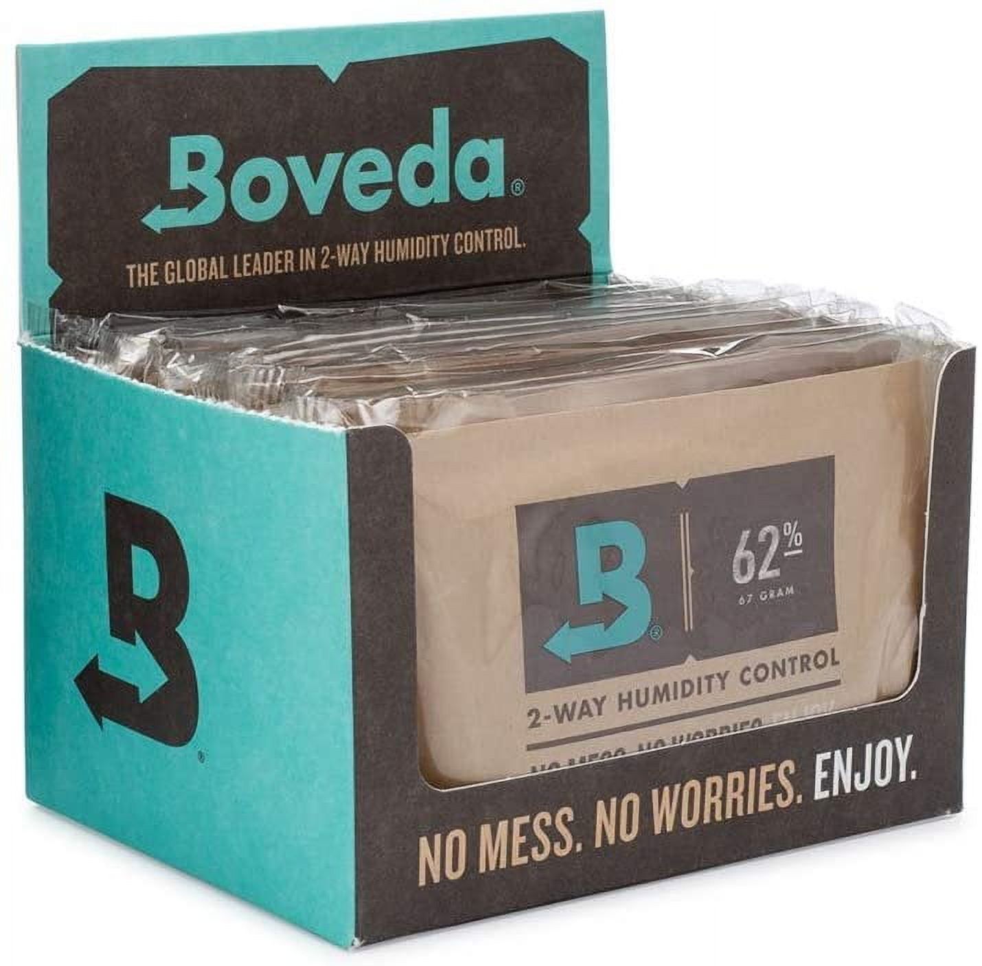 Boveda 62% Two-Way Humidity Control Packs For Storing 1 lb – Size 67 – 12 Pack – Moisture Absorbers for Storage Containers – Humidifier Packs – Individually Wrapped Hydration Packets