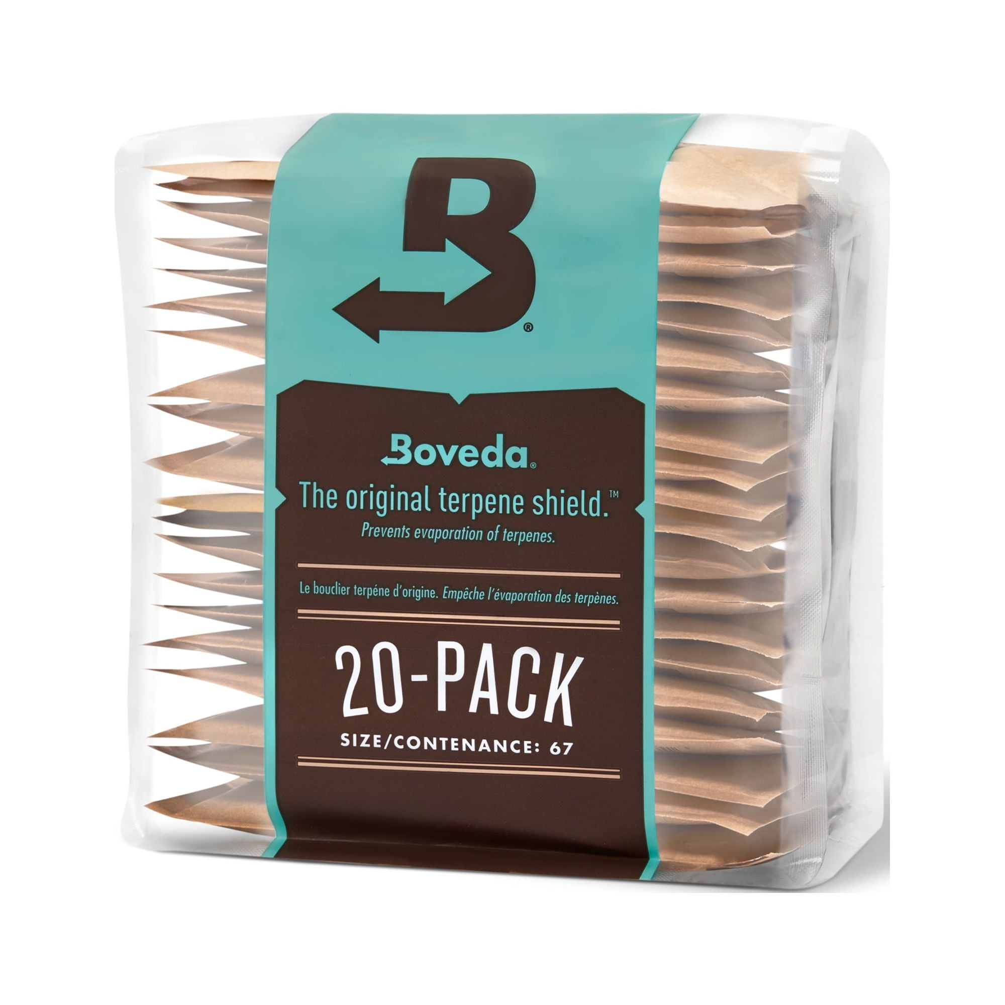 Boveda 62% Two-Way Humidity Control Packs For Storing 1 lb – Size 67 – 20 Pack – Moisture Absorbers for Storage Containers – Humidifier Packs – Hydration Packets in Resealable Bag