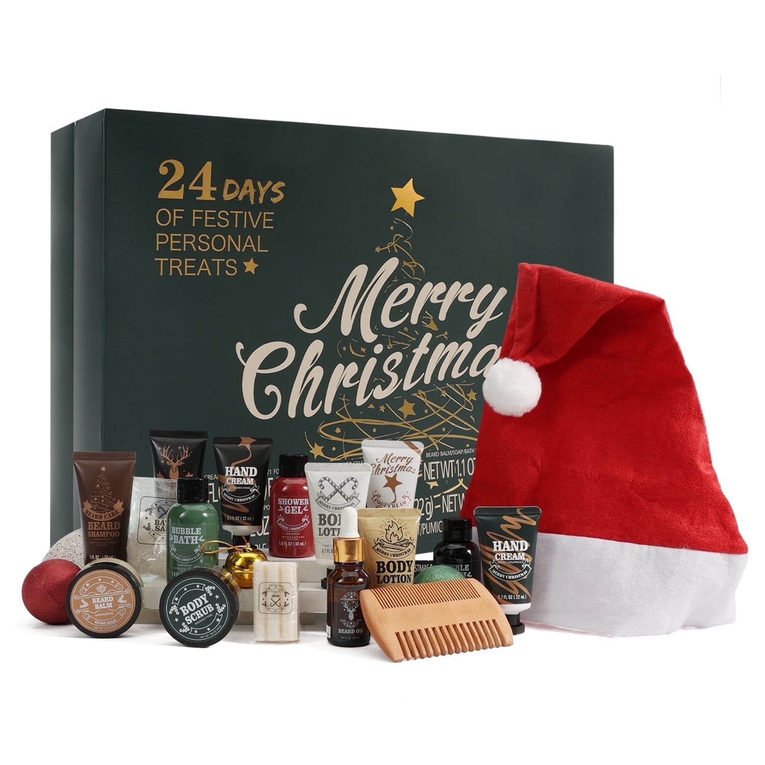 Body & Earth Advent Calendar 2025 for Men Christmas Holiday Surprise Gifts - Beard Grooming & Skin Care Gift Sets for Xmas Gift Idea