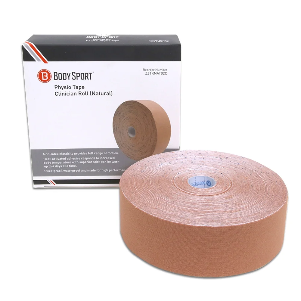 Body Sport Physio Tape Roll, Versatile Kinesiology Tape, Length: 33.5 yds., Width: 2", Natural