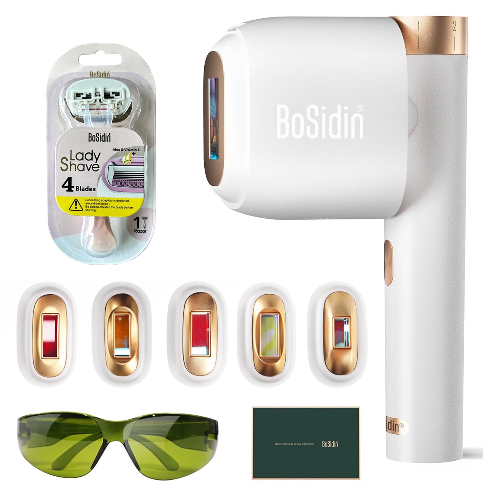 BoSidin IPL Laser Permanent Cooling-Care Hair Removal Device Unlimited Flashes Epilator