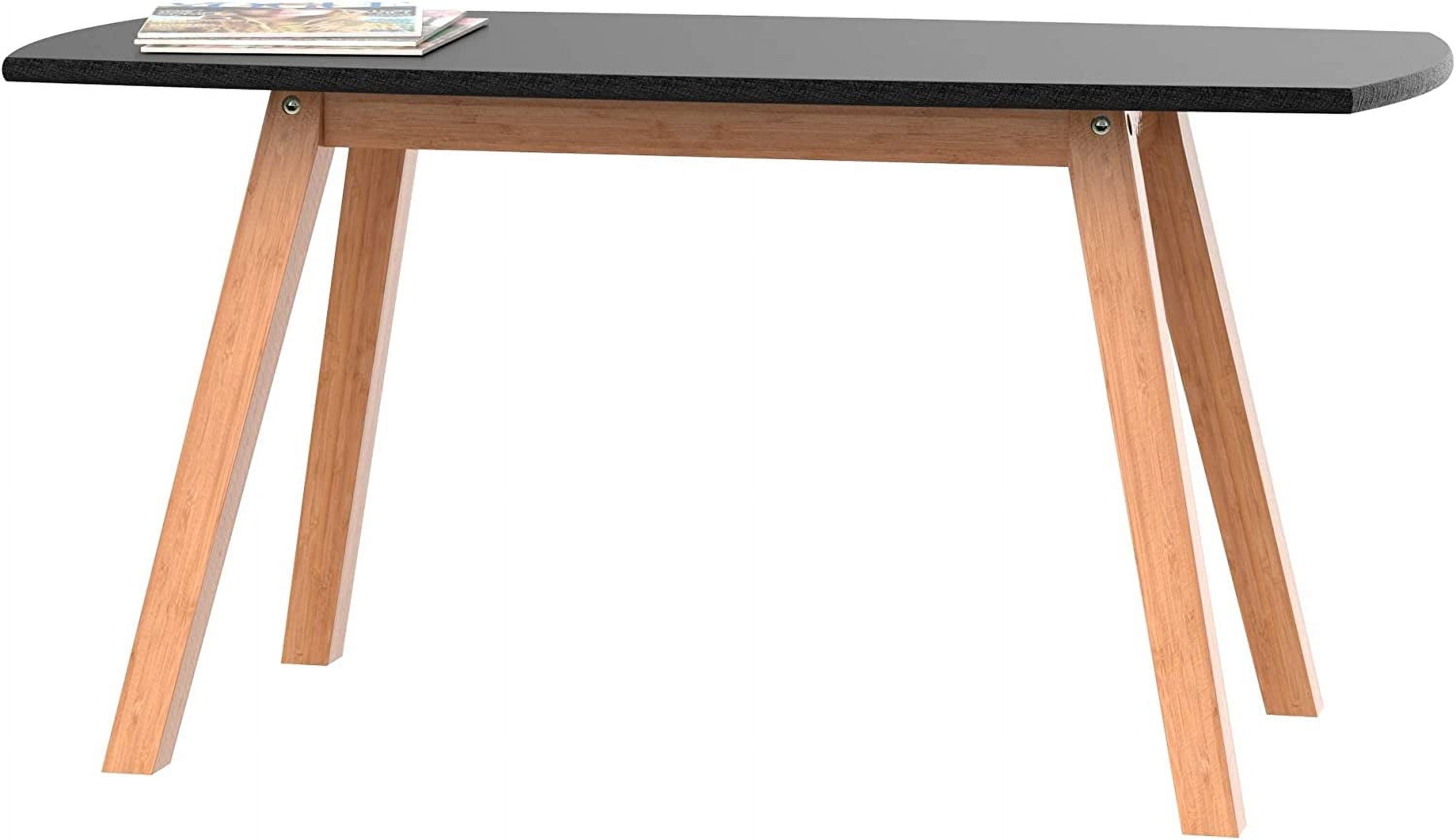 BonVIVO Small Coffee Table - Franz Designer Low Table w/Wooden Bamboo Frame,Men & Women