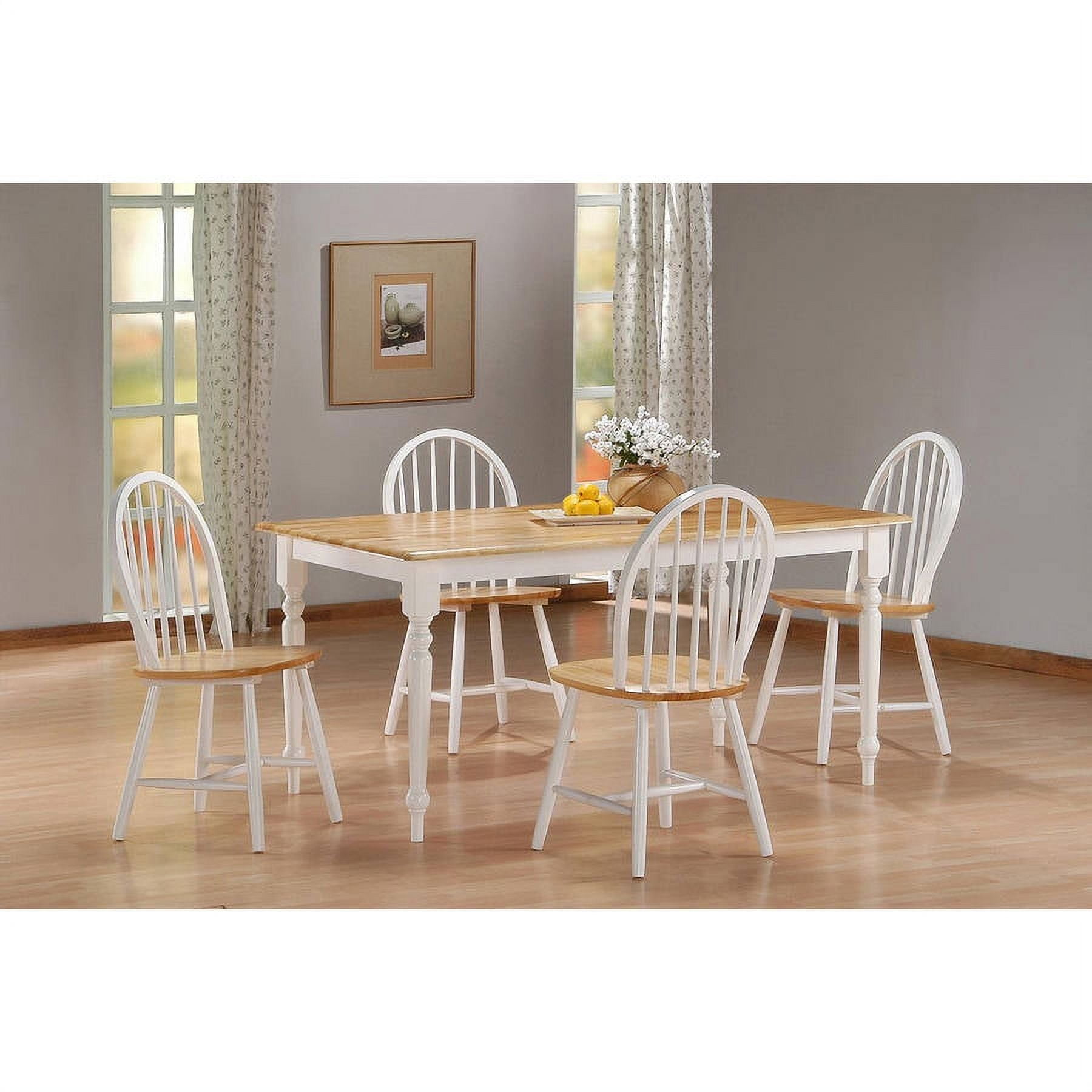 Boraam Windsor Farmhouse 5 Piece Dining Set in Cream and Natural