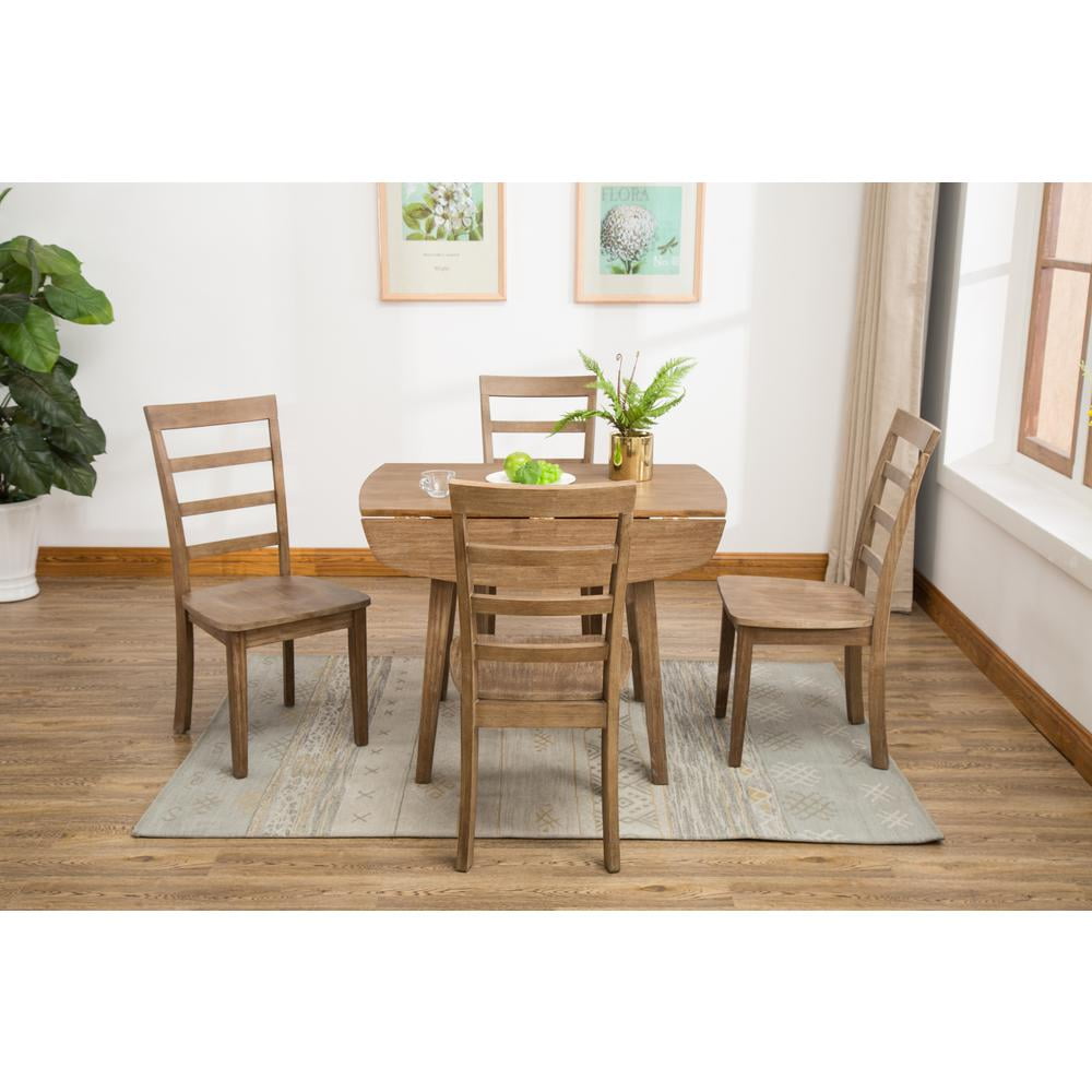 Boraam Boulder 5-Piece Dining Set in Barnwood Wire-Brush Finish