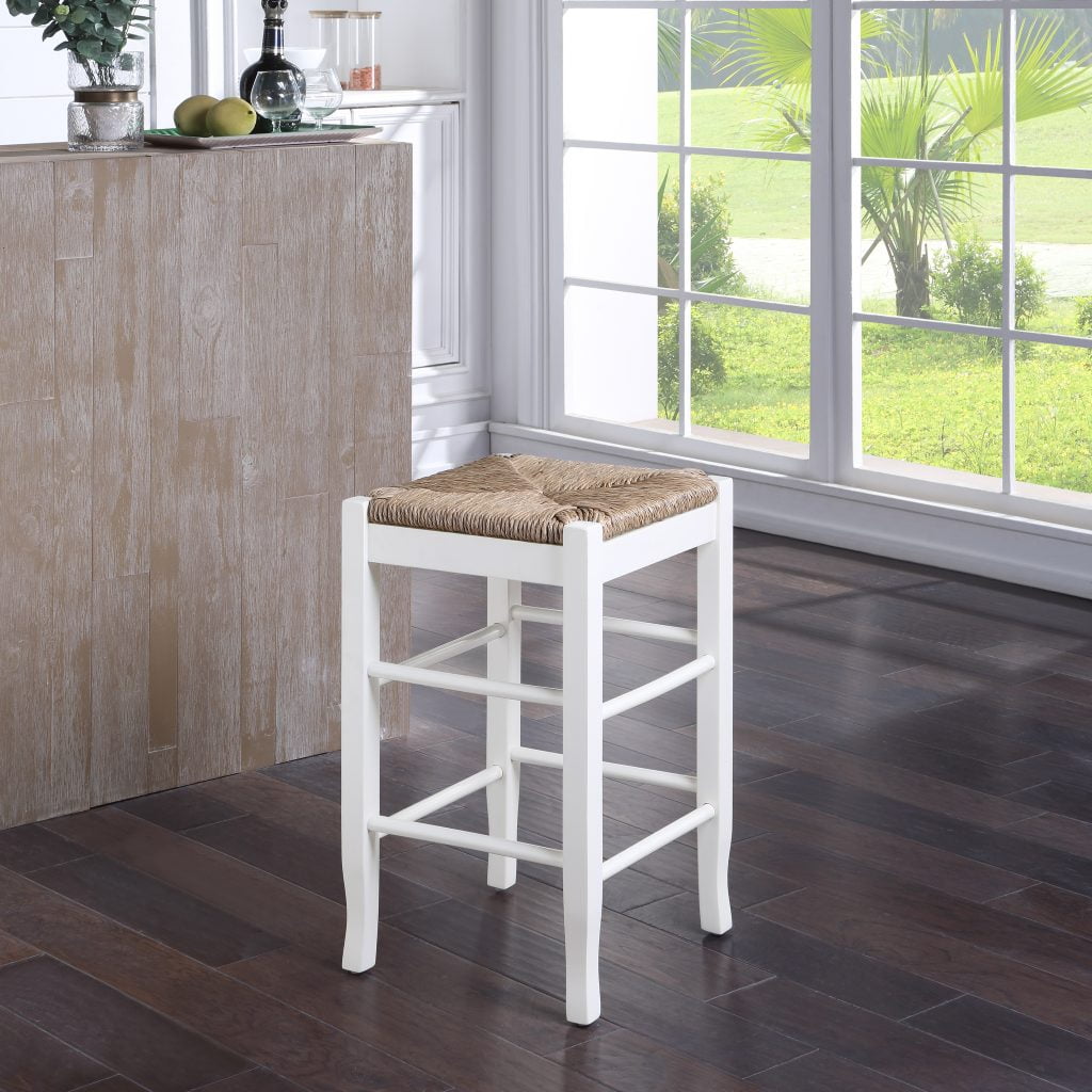 Boraam 24" Square Rush Stool, Multiple Colors