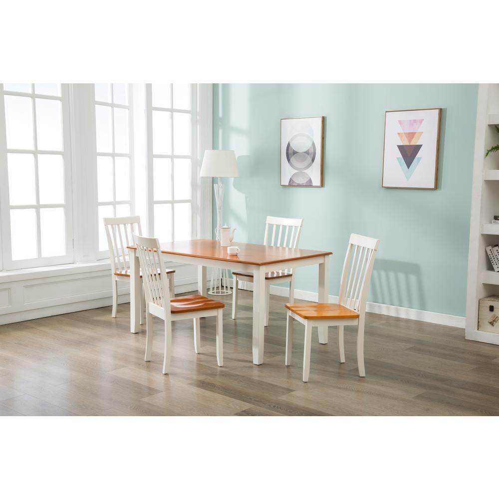 Boraam Bloomington 5-Piece Dining Room Set - Cream/Honey Oak Finish