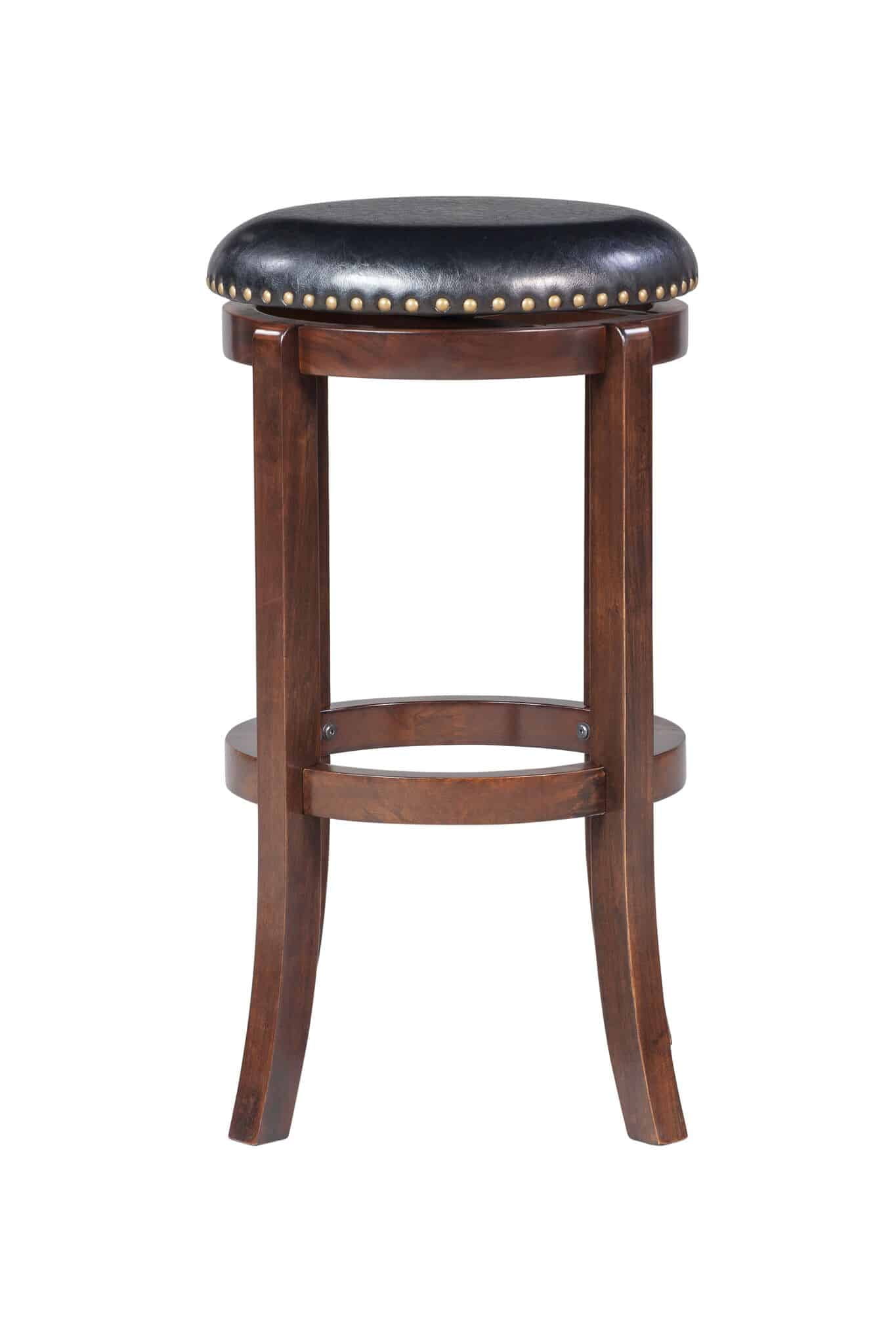 Boraam Cordova Bar Height Backless Swivel Wood Stool in Cappuccino Finish