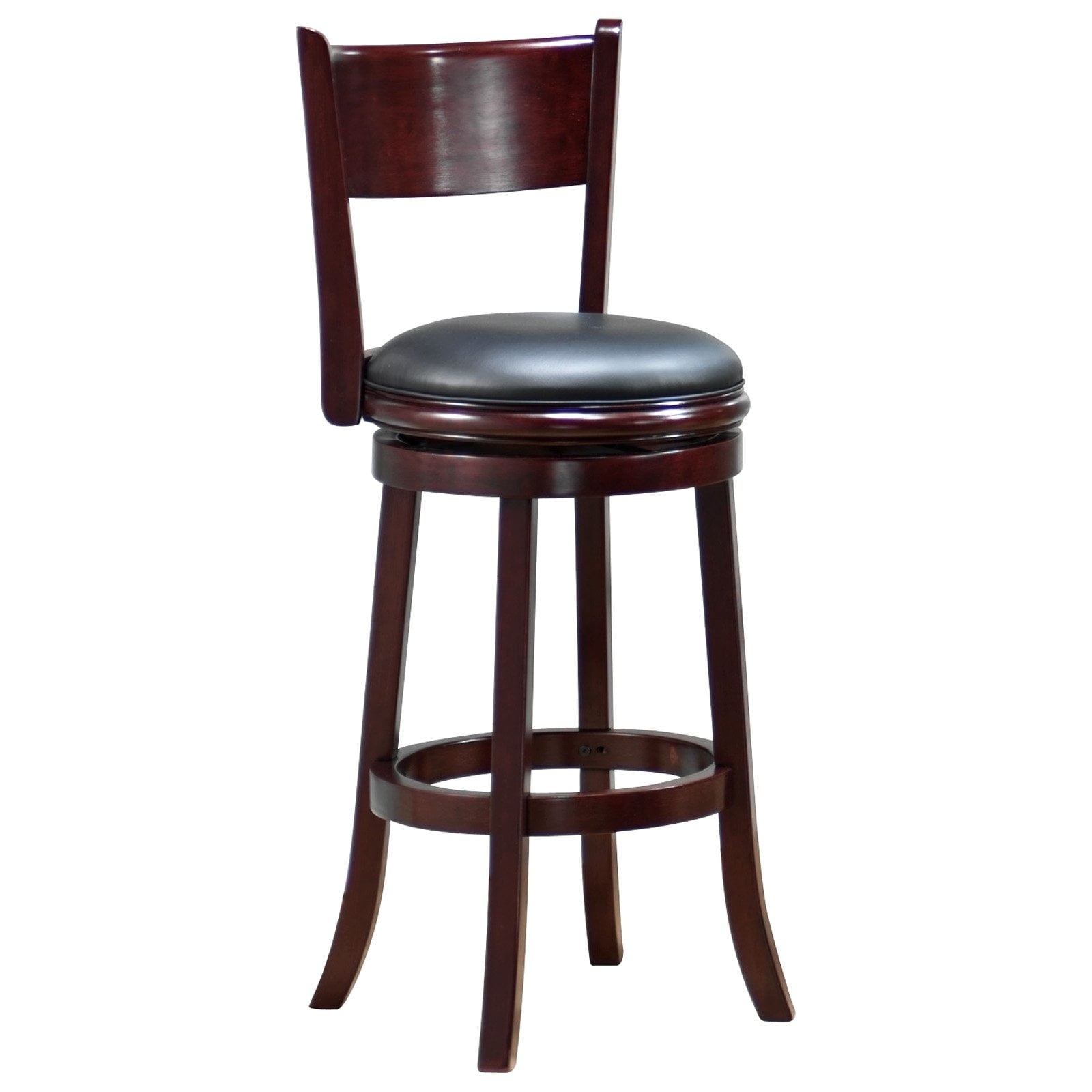 Boraam Palmetto 29in. High Open Back Swivel Wood Bar Stool - English Tudor Finish