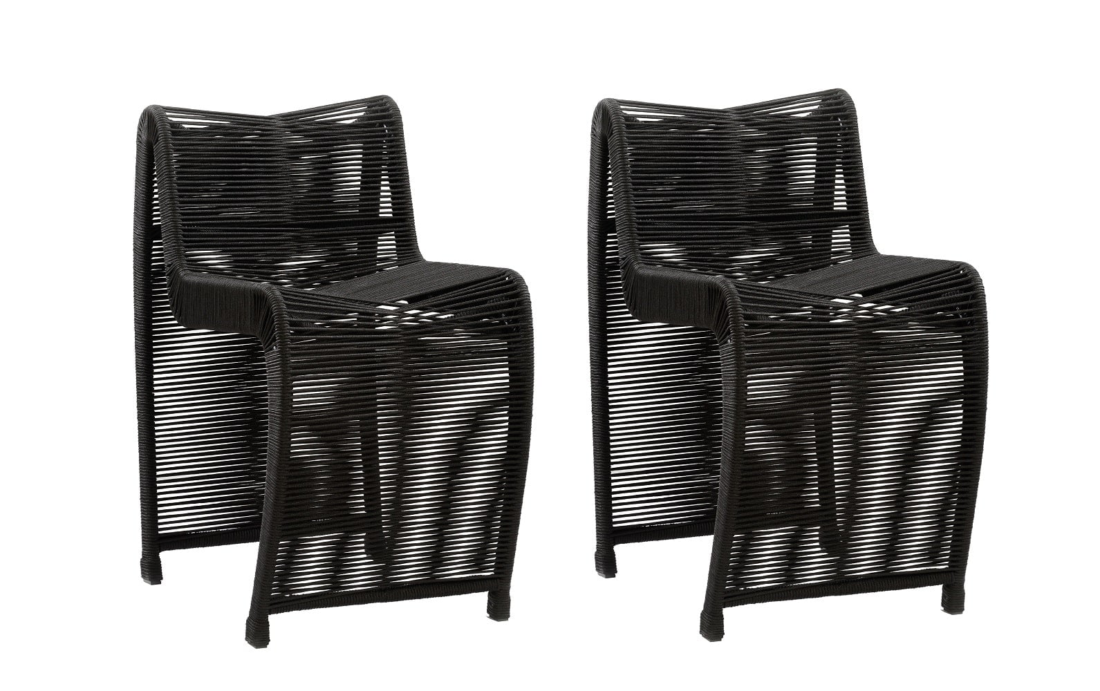 Boraam 24" Lorenzo Black Rope Counter Stool Set of 2