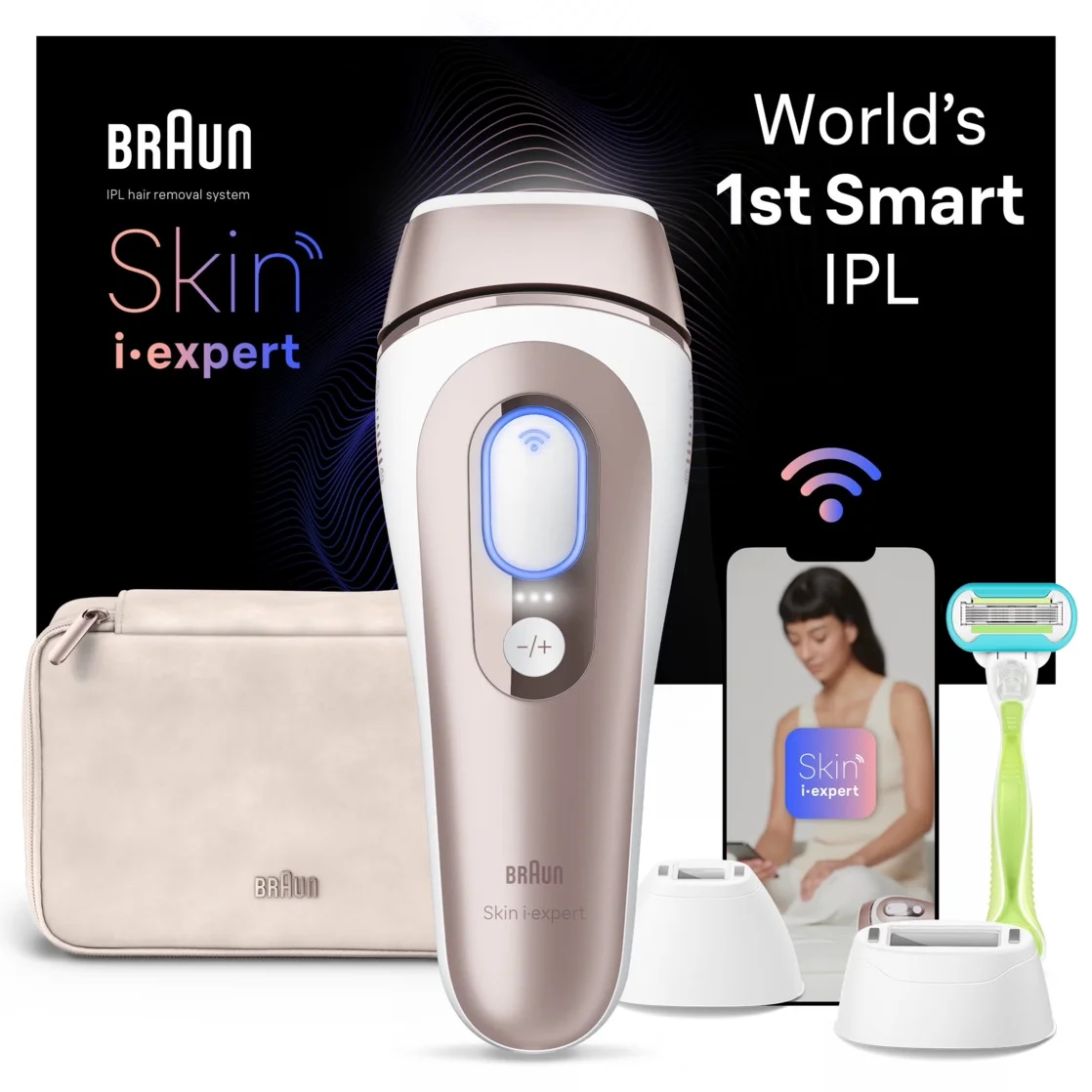 Braun IPL Skin i·expert, at Home Hair Removal, with Free App, 3 Heads, PL7243