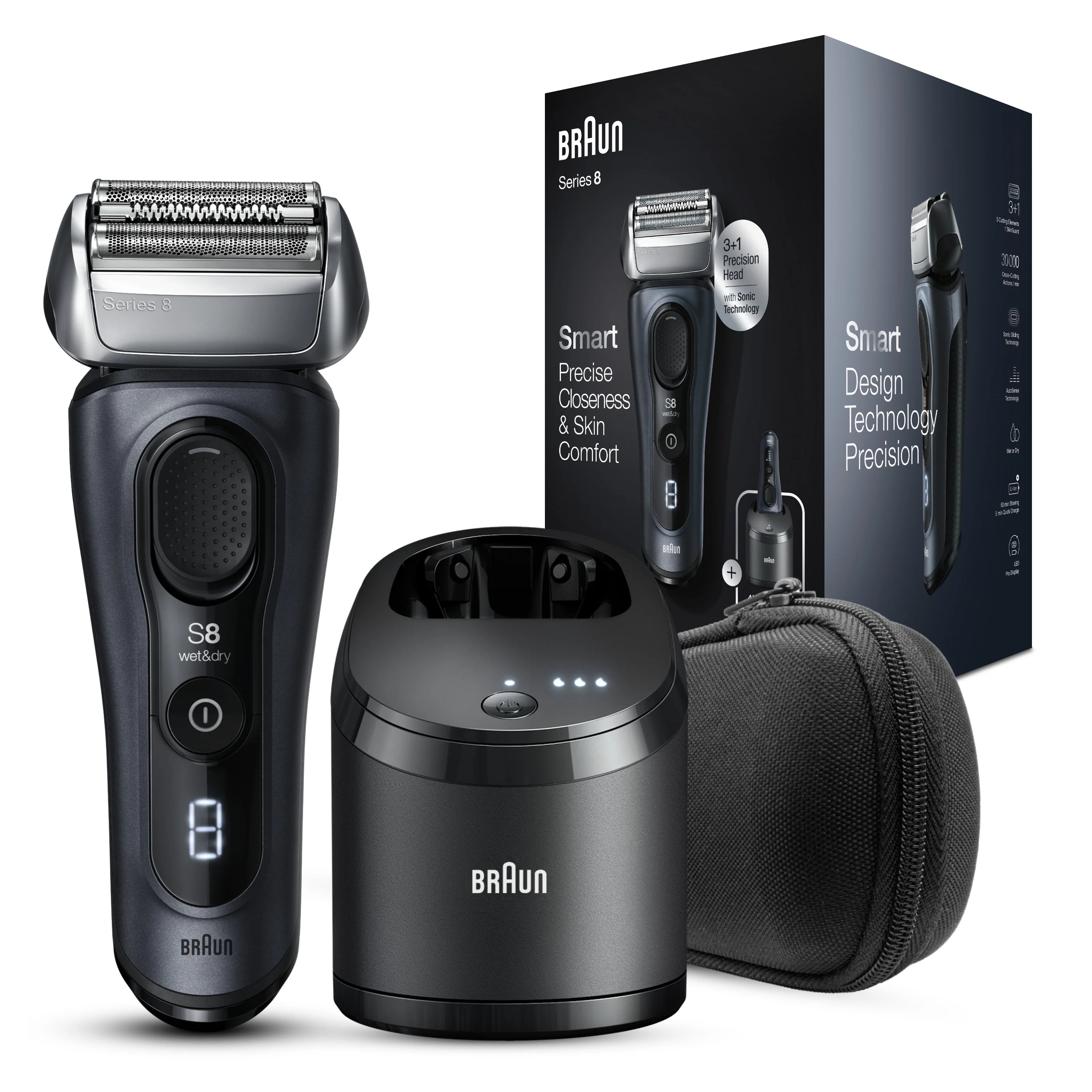 Braun Series 8 8453cc Electric Shaver for Men with Precision Trimmer