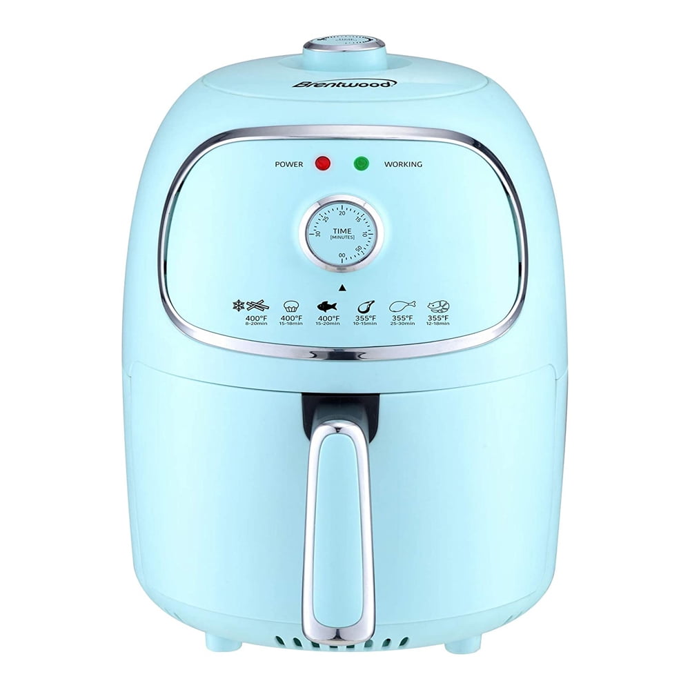 Brentwood Appliances AF-202BL 2-Quart 1,200-Watt Electric Air Fryer with Timer and Temperature Control (Blue)