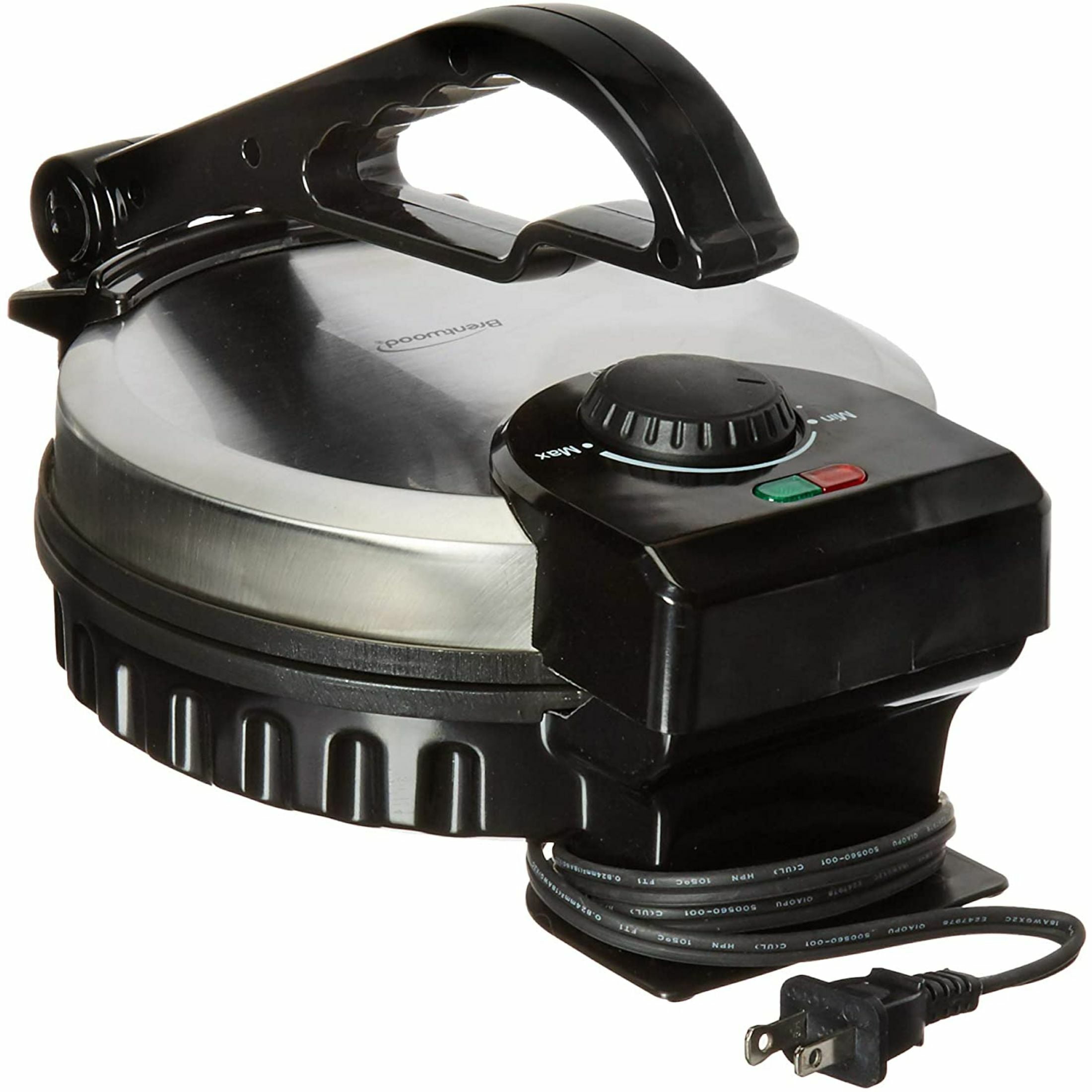Brentwood 8-Inch Stainless-Steel Non-Stick Electric Tortilla Maker - Black, Silver