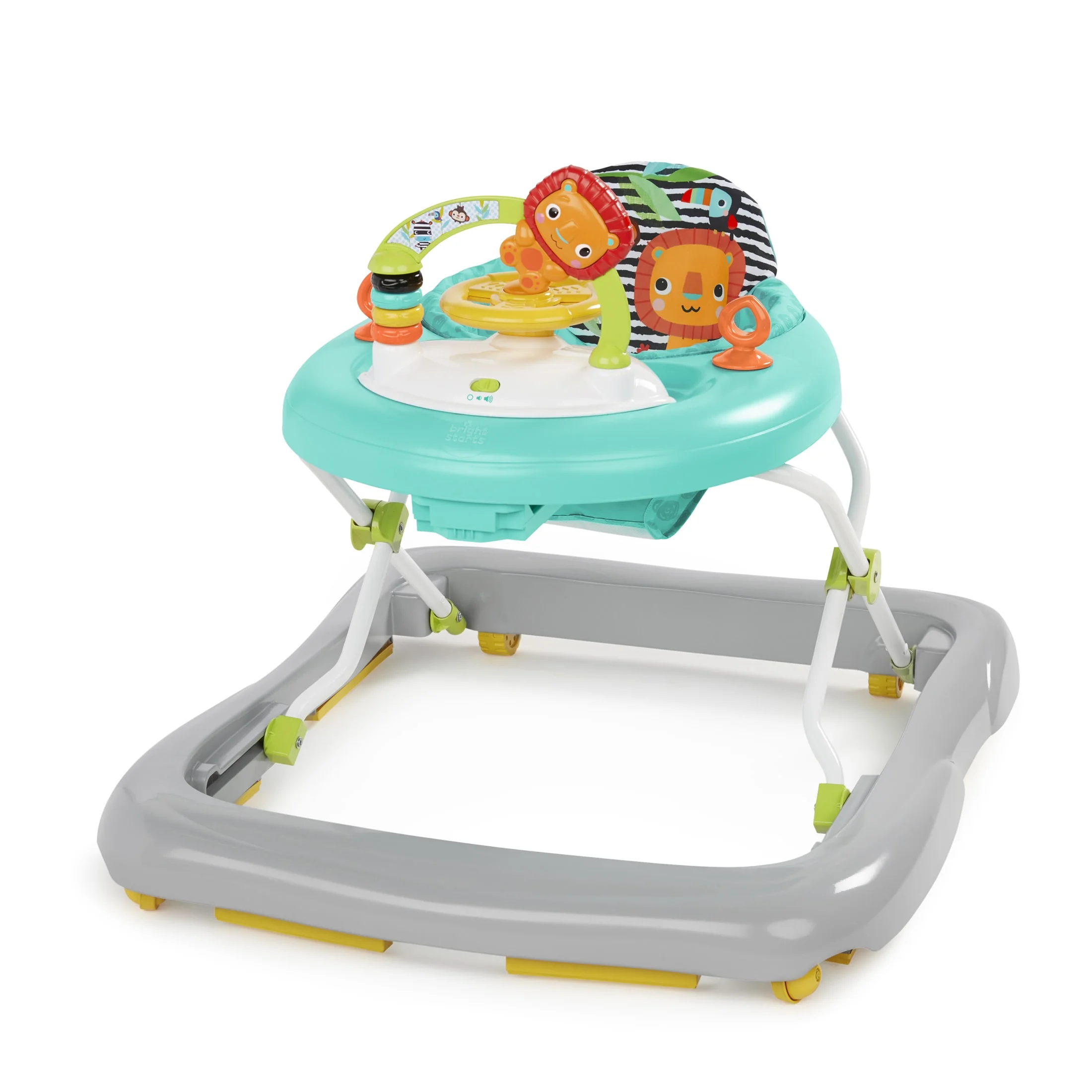 Bright Starts Adjustable Baby Walker with Activity Station, Zig Zag Zebra