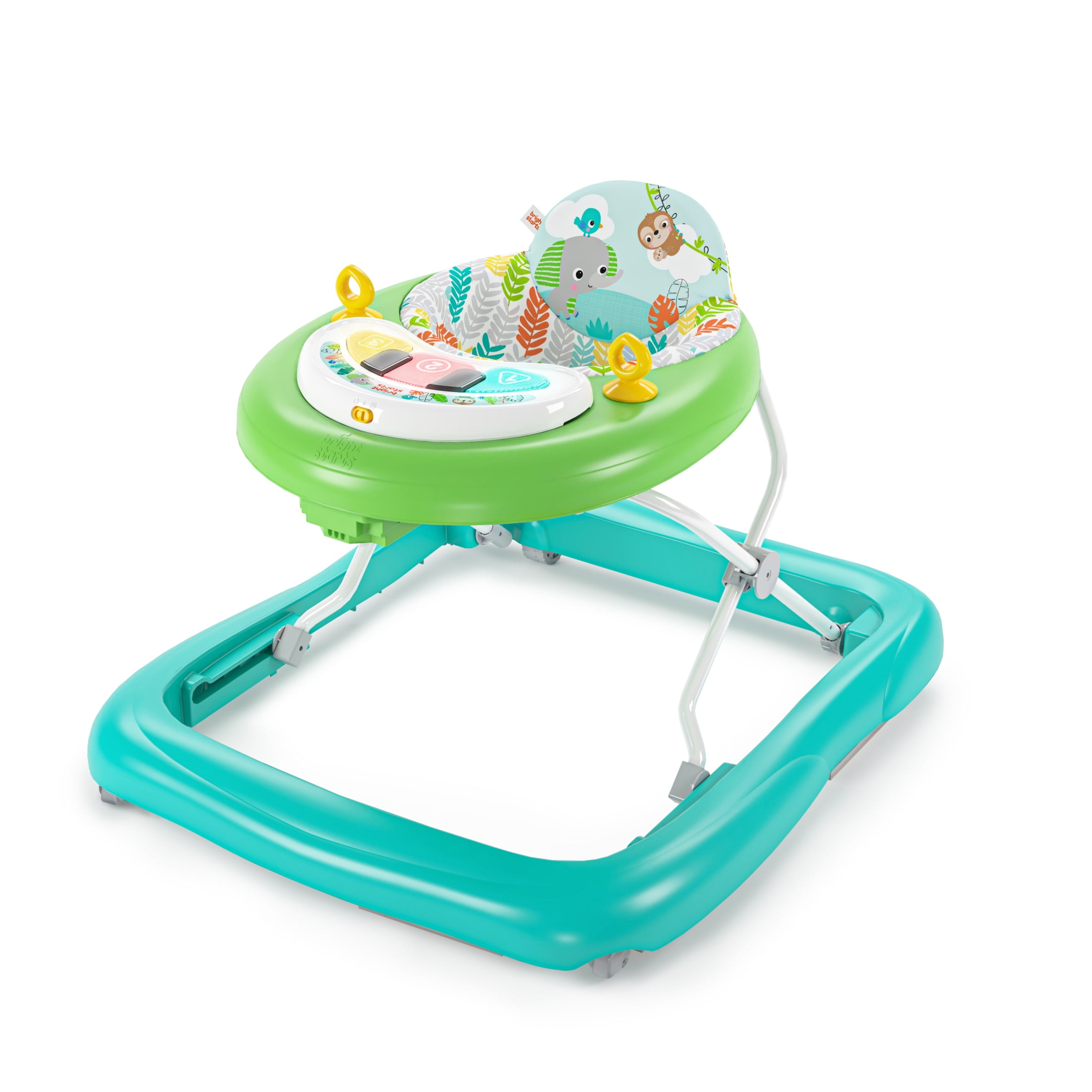 Bright Starts Tiny Trek 2-in-1 Baby Activity Walker, Jungle Vines - Unisex 6 Months+