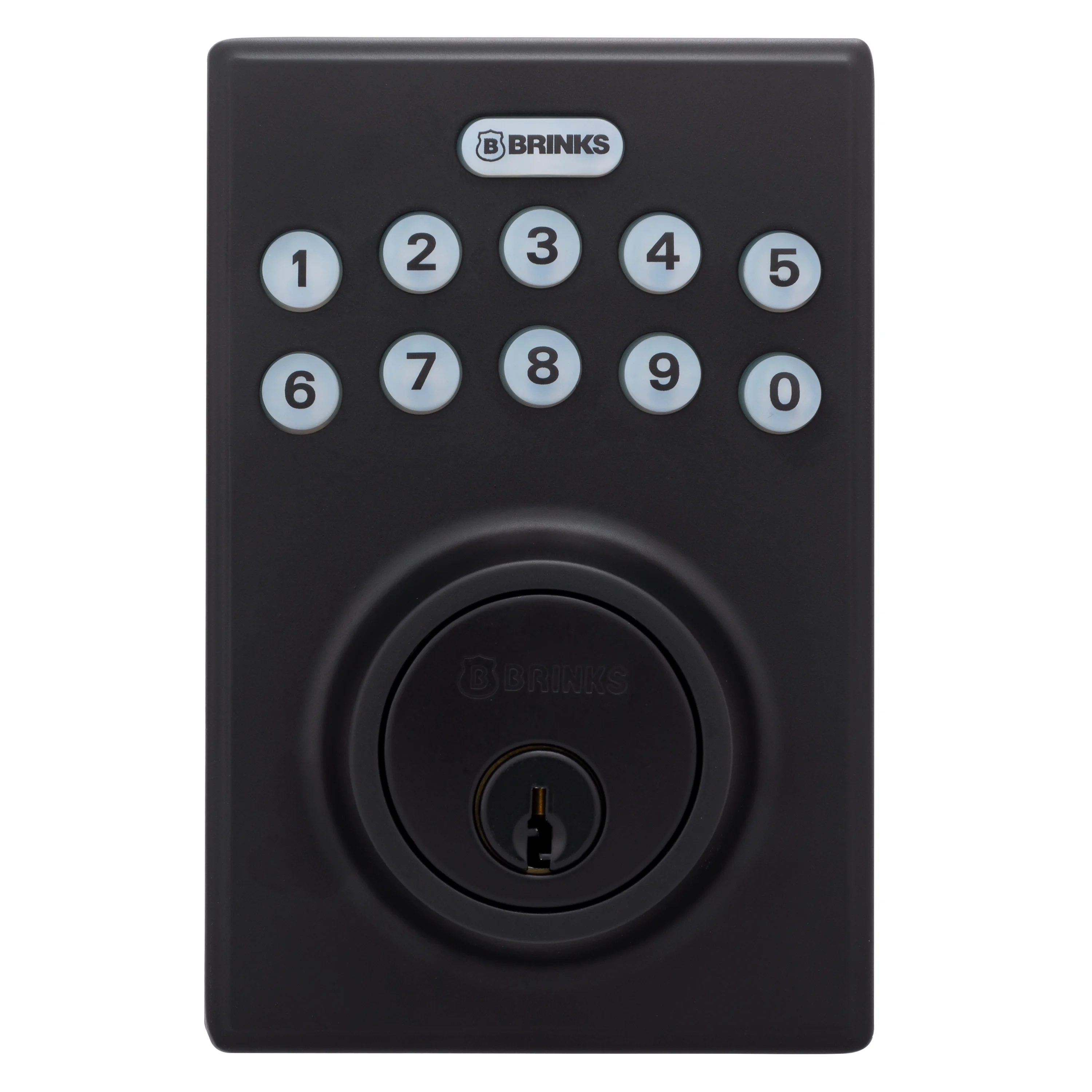 Brinks Electronic Keypad Single Cylinder Deadbolt Lock, Matte Black Finish
