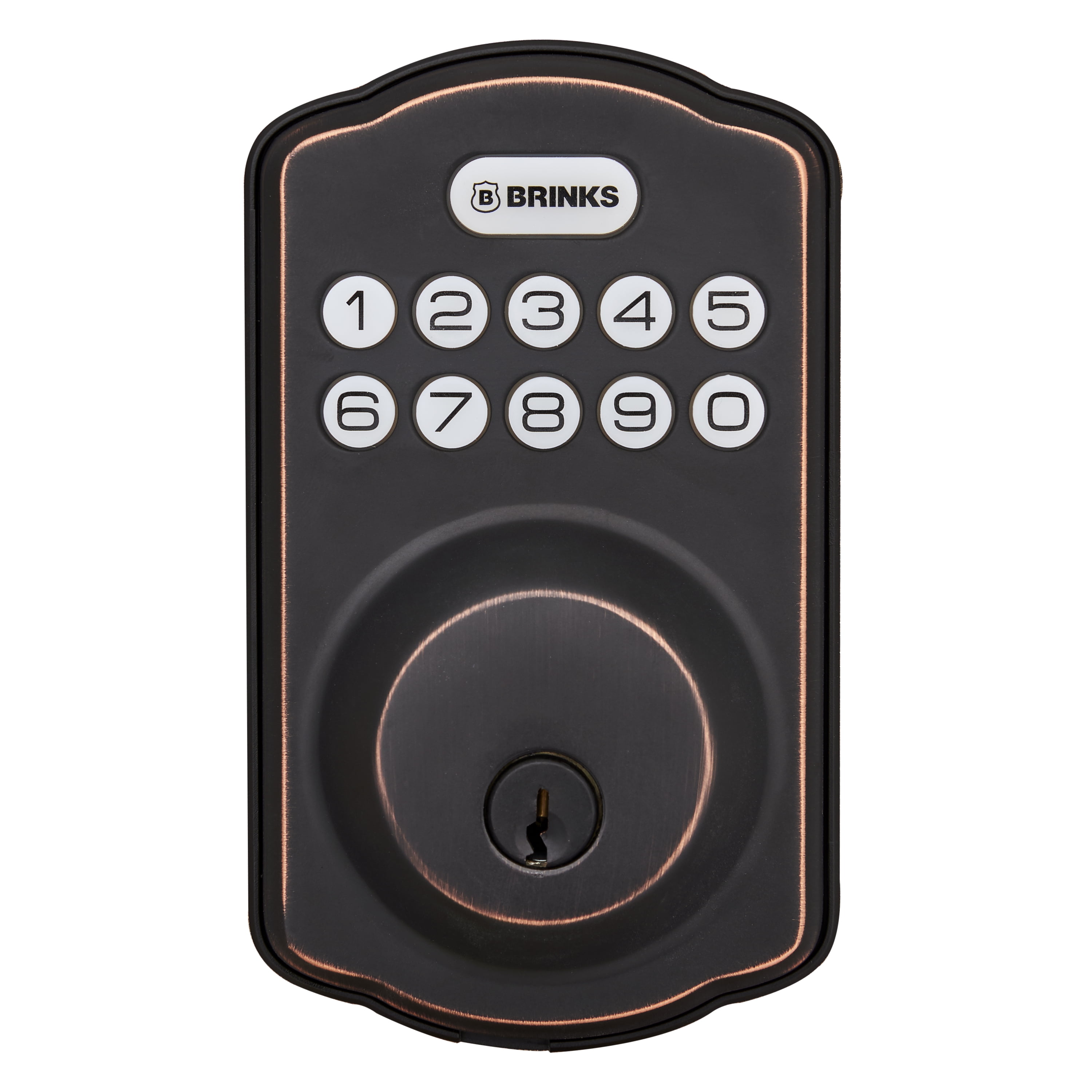 Brinks Electronic Keypad Single Cylinder Deadbolt Lock, Tuscan Bronze Finish