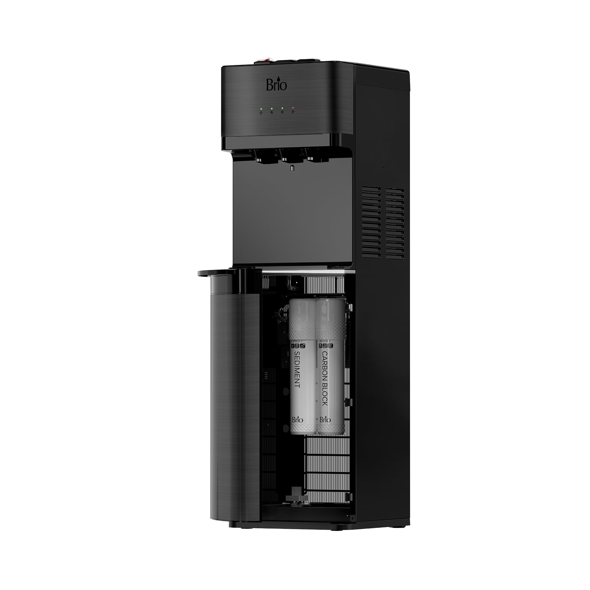 Brio 500 Series 2-Stage Filtration Tri-Temp Water Dispenser, 41.05" Height, Connects to Your Water Line