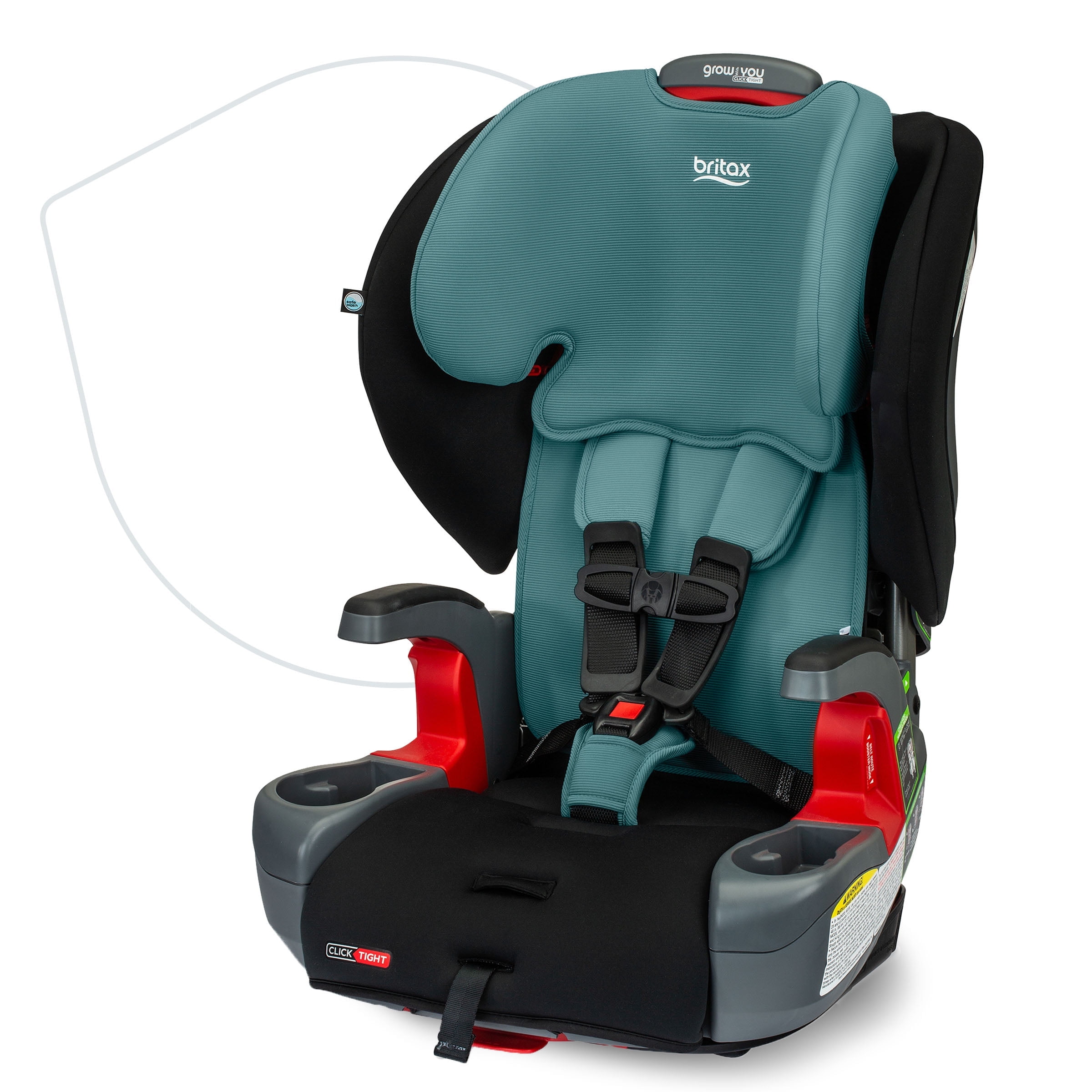 Britax Grow With You ClickTight Harness-2-Booster Car Seat, 2-in-1 High Back Booster, Green Contour