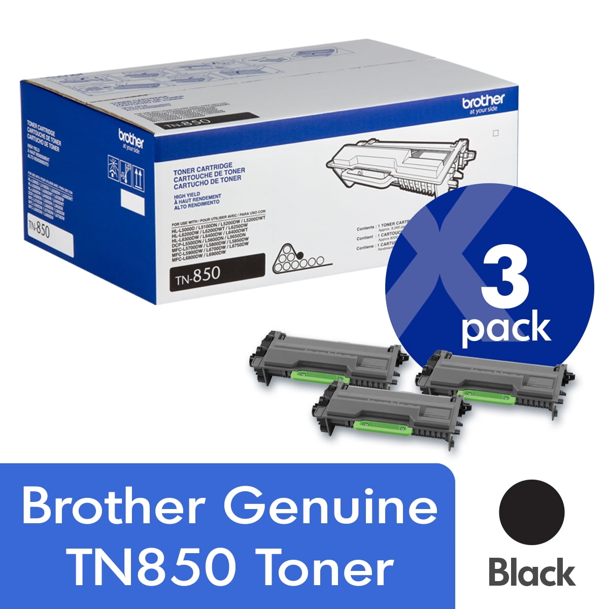 Brother Genuine High Yield Toner Cartridges, TN850