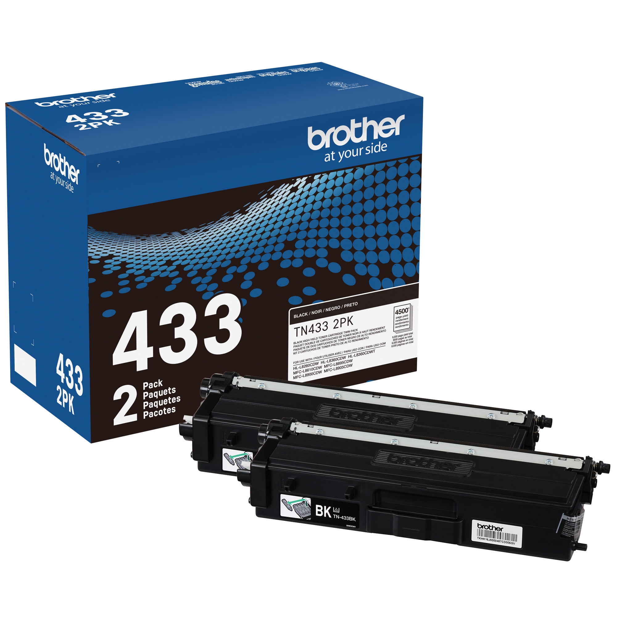 Brother Genuine High-yield Black Printer Toner Cartridge, TN4332PK