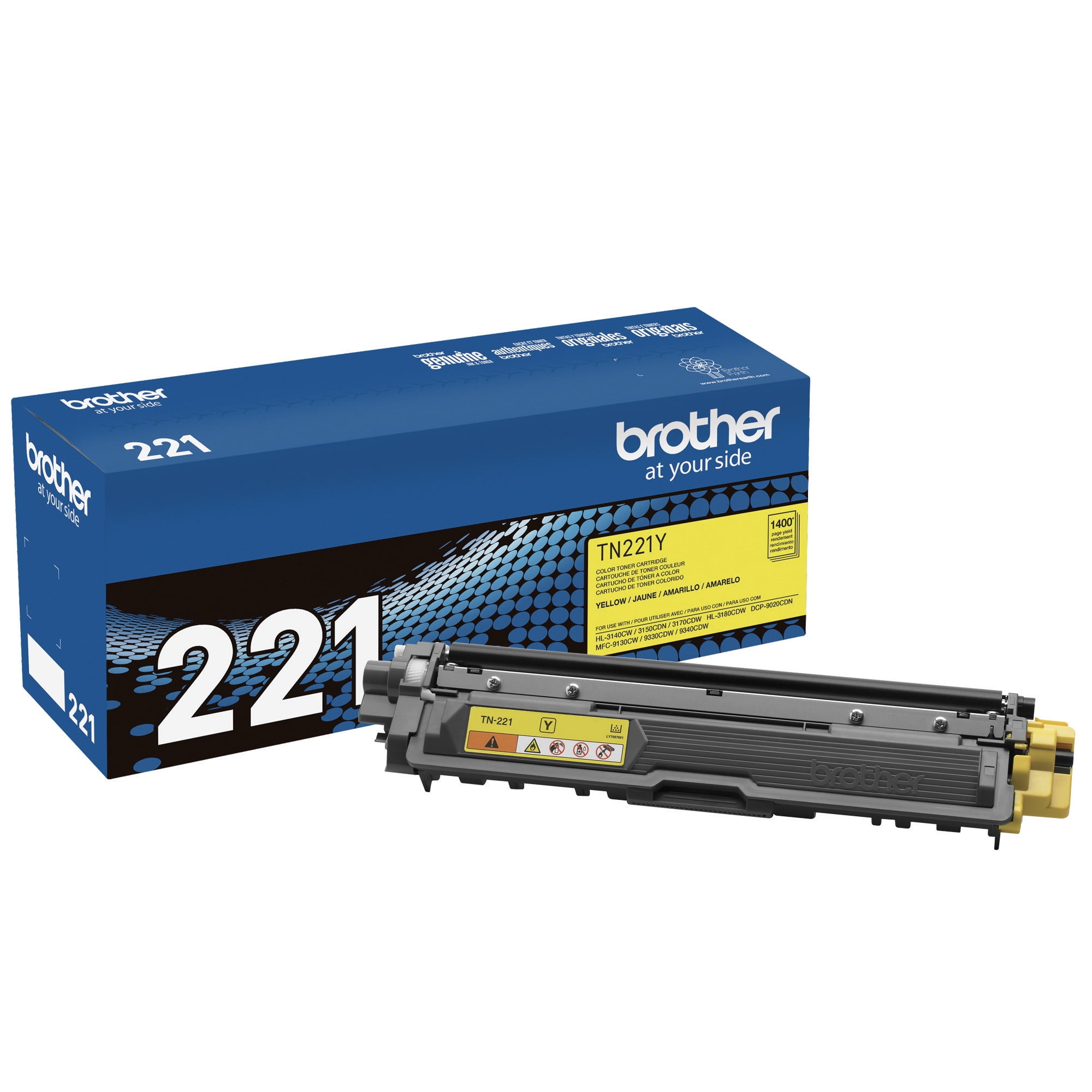 Brother Genuine TN221Y Yellow Standard-yield Printer Toner Cartridge