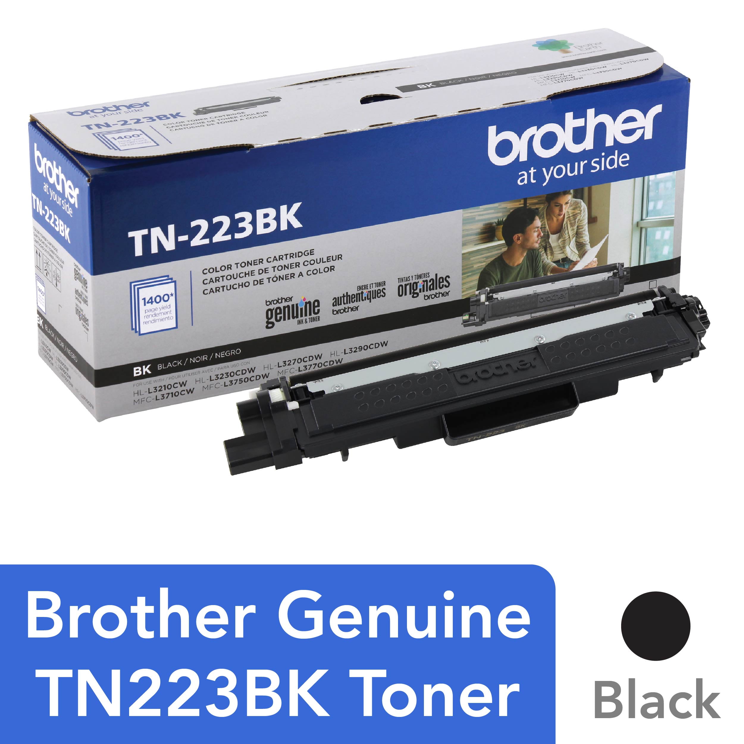 Brother Genuine TN223BK Standard Yield Black Printer Toner Cartridge