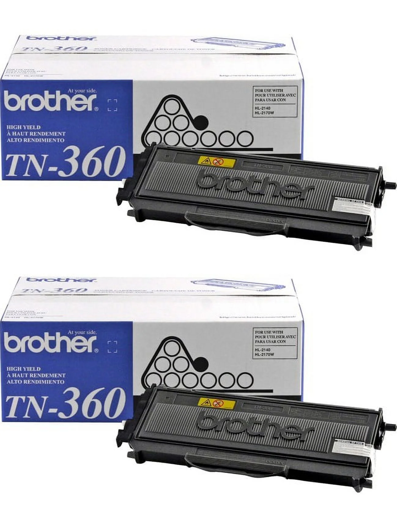 Brother Genuine TN3602PK 2-Pack High Yield Black Toner Cartridge with approximately 2,600 page yield/cartridge