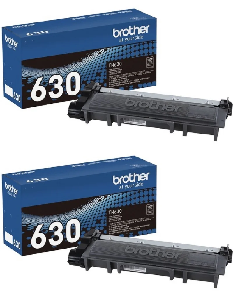 Brother Genuine TN630 2-Pack Standard Yield Black Toner Cartridge