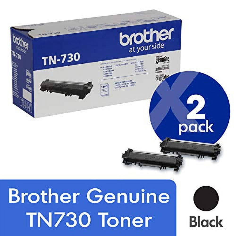 Brother Genuine TN730 Standard Yield Black Toner Cartridge -2-Pack
