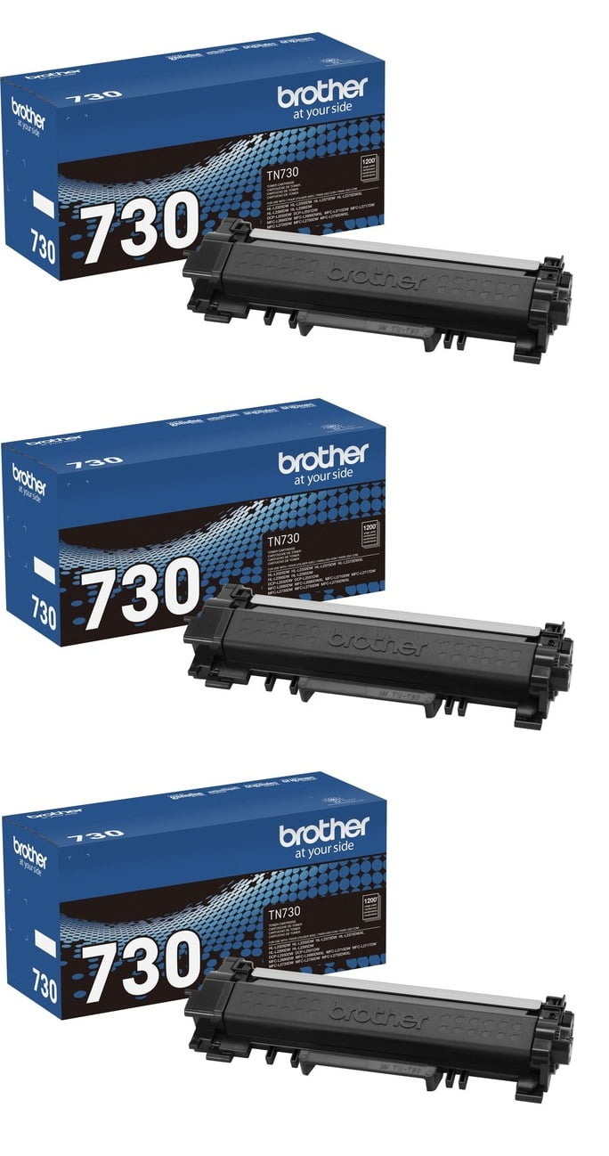 Brother Genuine TN730 Standard Yield Black Toner Cartridge 3-Pack, Approximately 1,200 page yield/cartridge