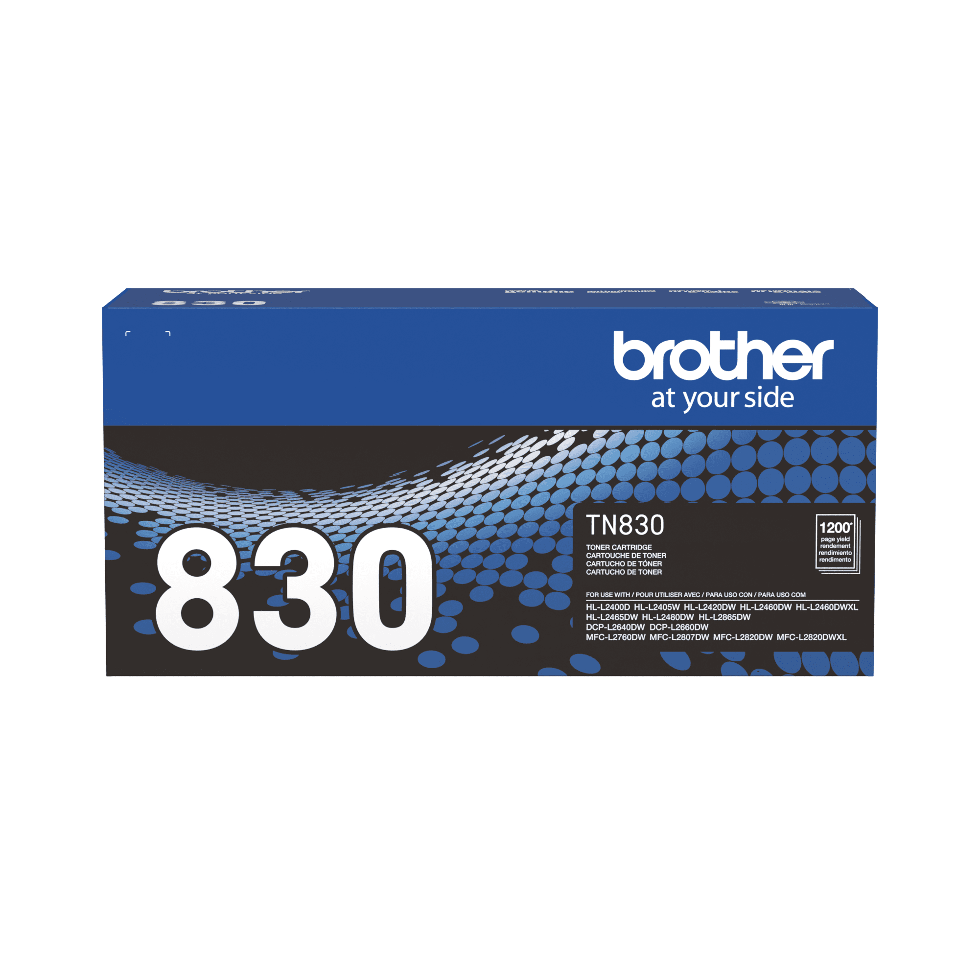 Brother Genuine TN830 Black Standard Yield Printer Toner Cartridge - Print up to 1,200 Pages