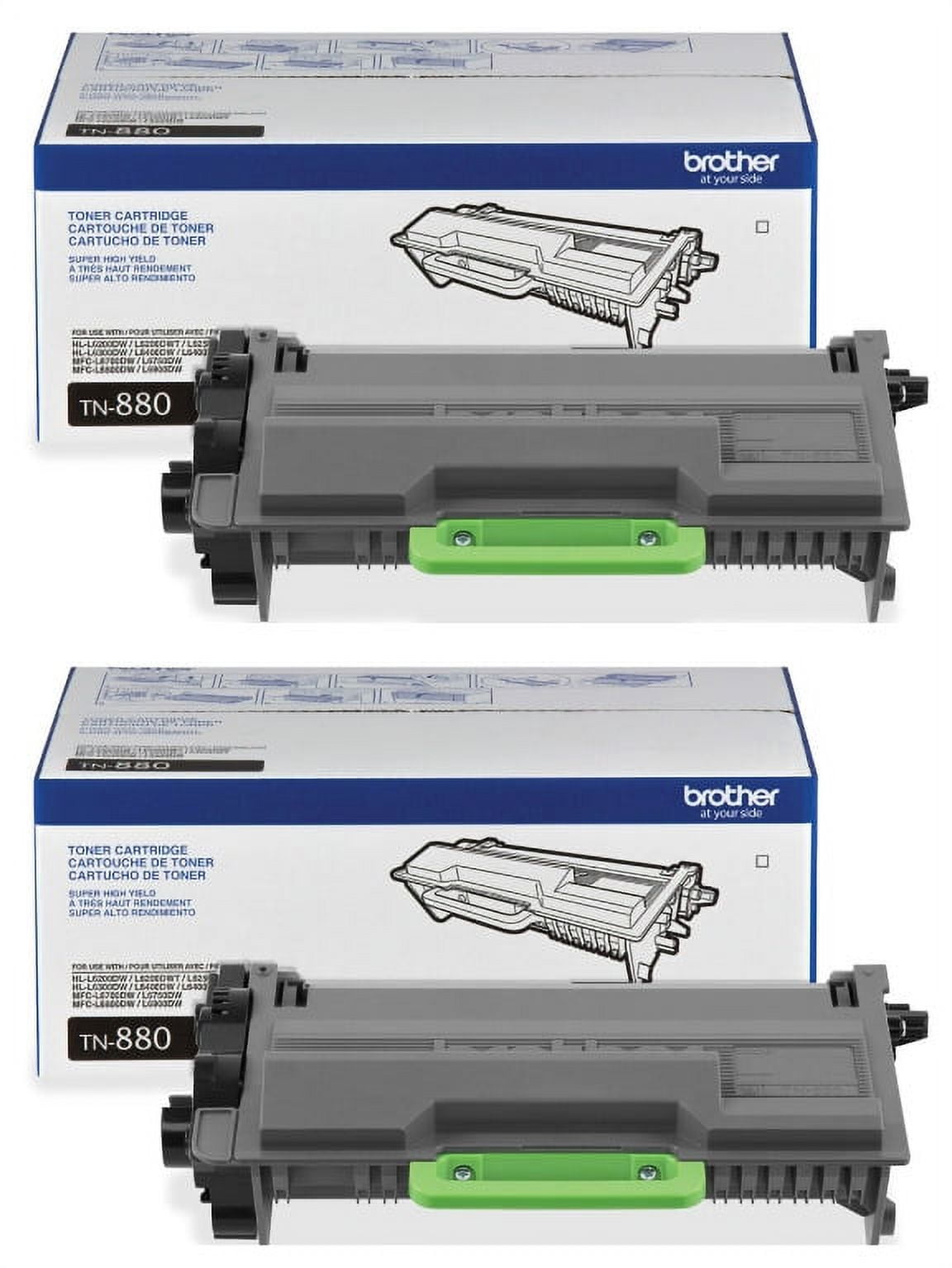 Brother Genuine Toner Cartridge, TN880, Replacement Black Toner Two Pack, Page Yield Up To 12,000 Pages Each