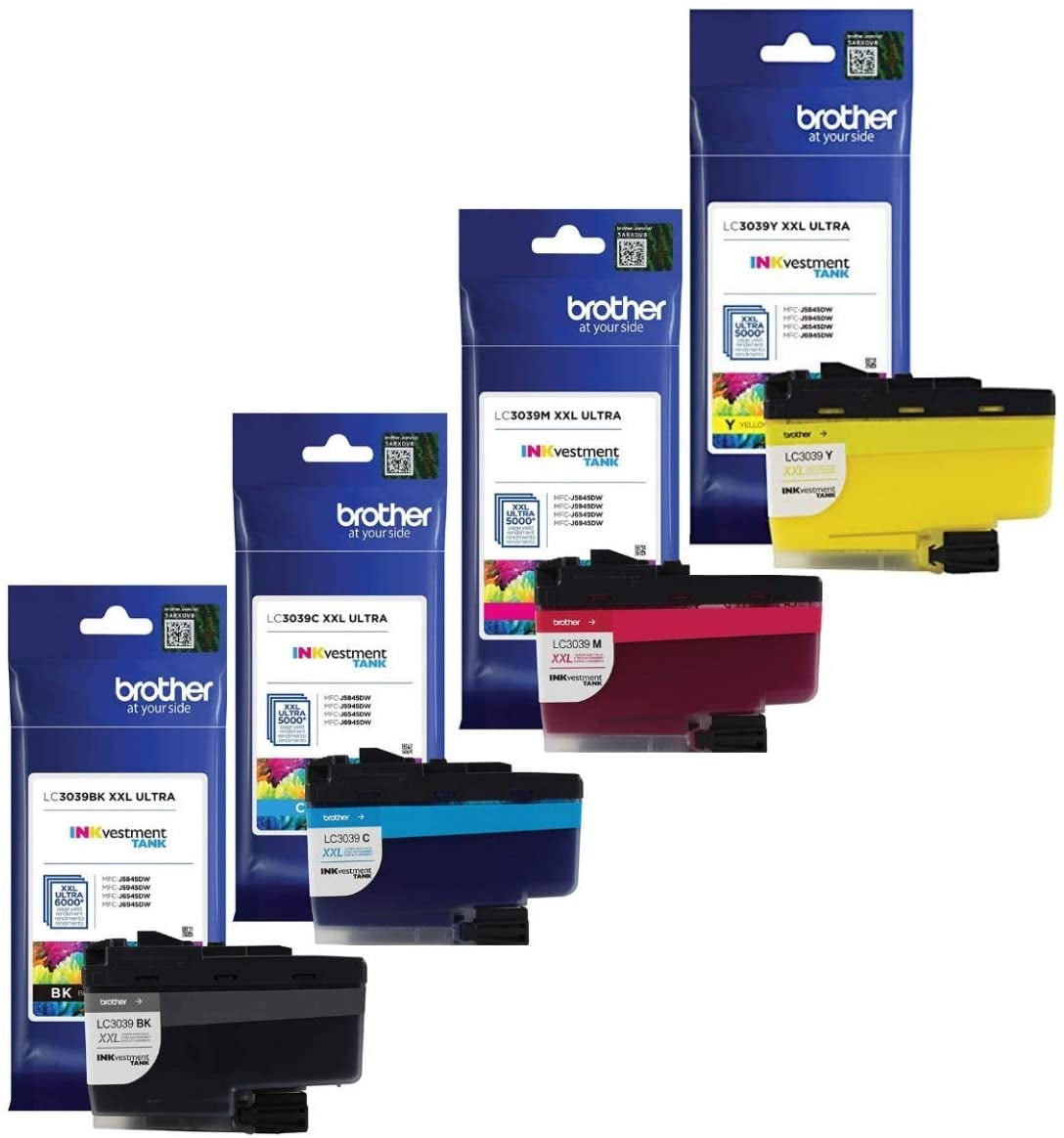 Brother LC3039 BK/C/M/Y Ultra High Yield Ink-4 Pack (Includes (1) LC3039BK, (1) LC3039C, (1) LC3039M, (1) LC3039Y)