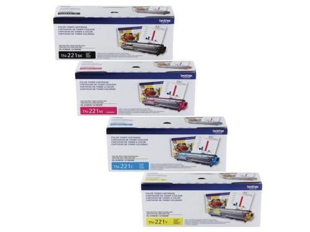 Brother (TN-221) Black, Cyan, Magenta, Yellow Standard Yield Toner (4) pack