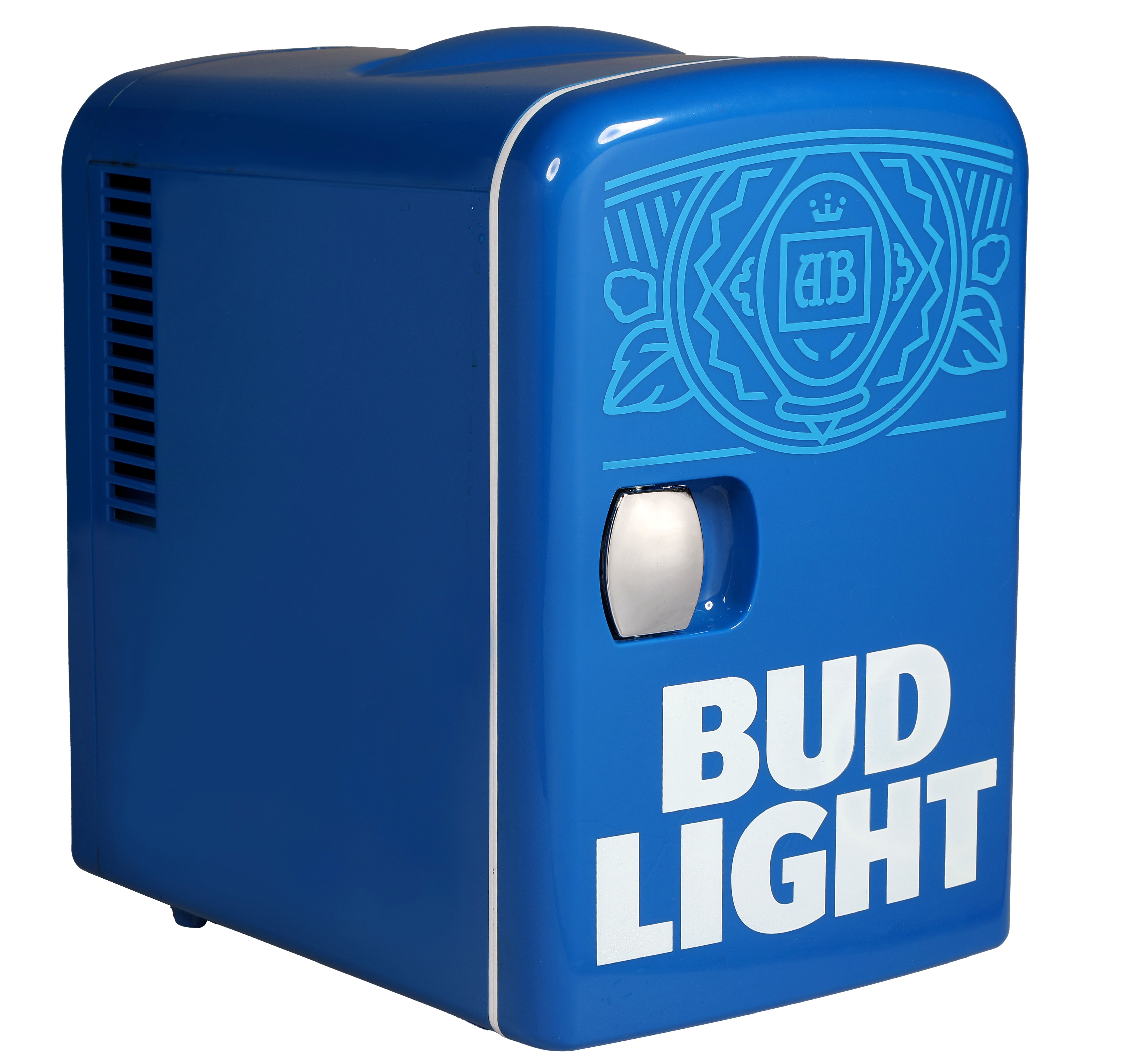 Bud Light Mini Beverage Fridge, Blue, 11''x7.5''x10''